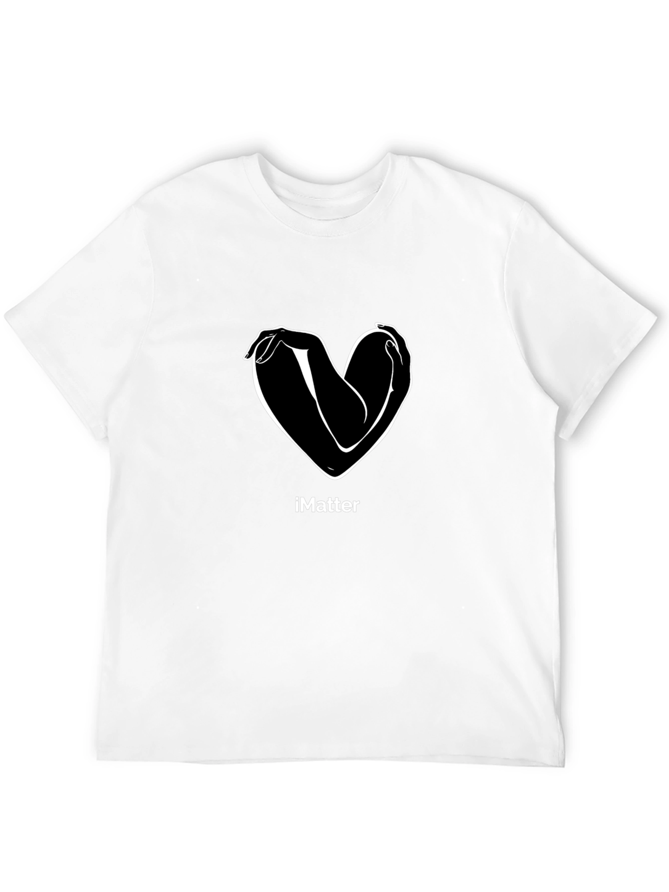 Black I Matter Heart Hands Graphic Tee - Black Unisex T-Shirt view 12