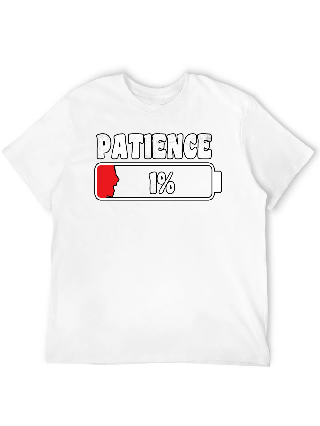 Black Patience 1% Low Battery Graphic T-Shirt view 12