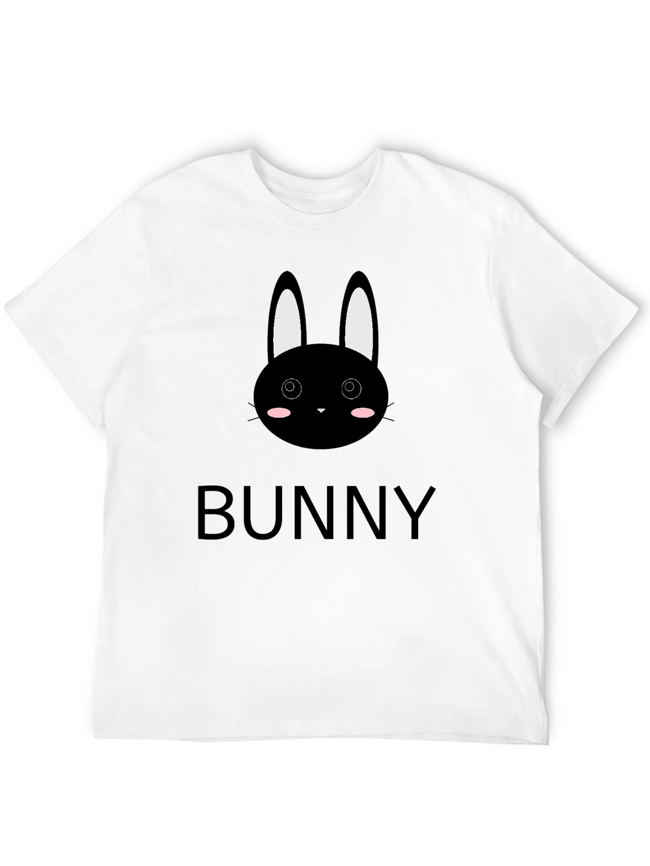 Black Cute Bunny Graphic Black T-Shirt view 12