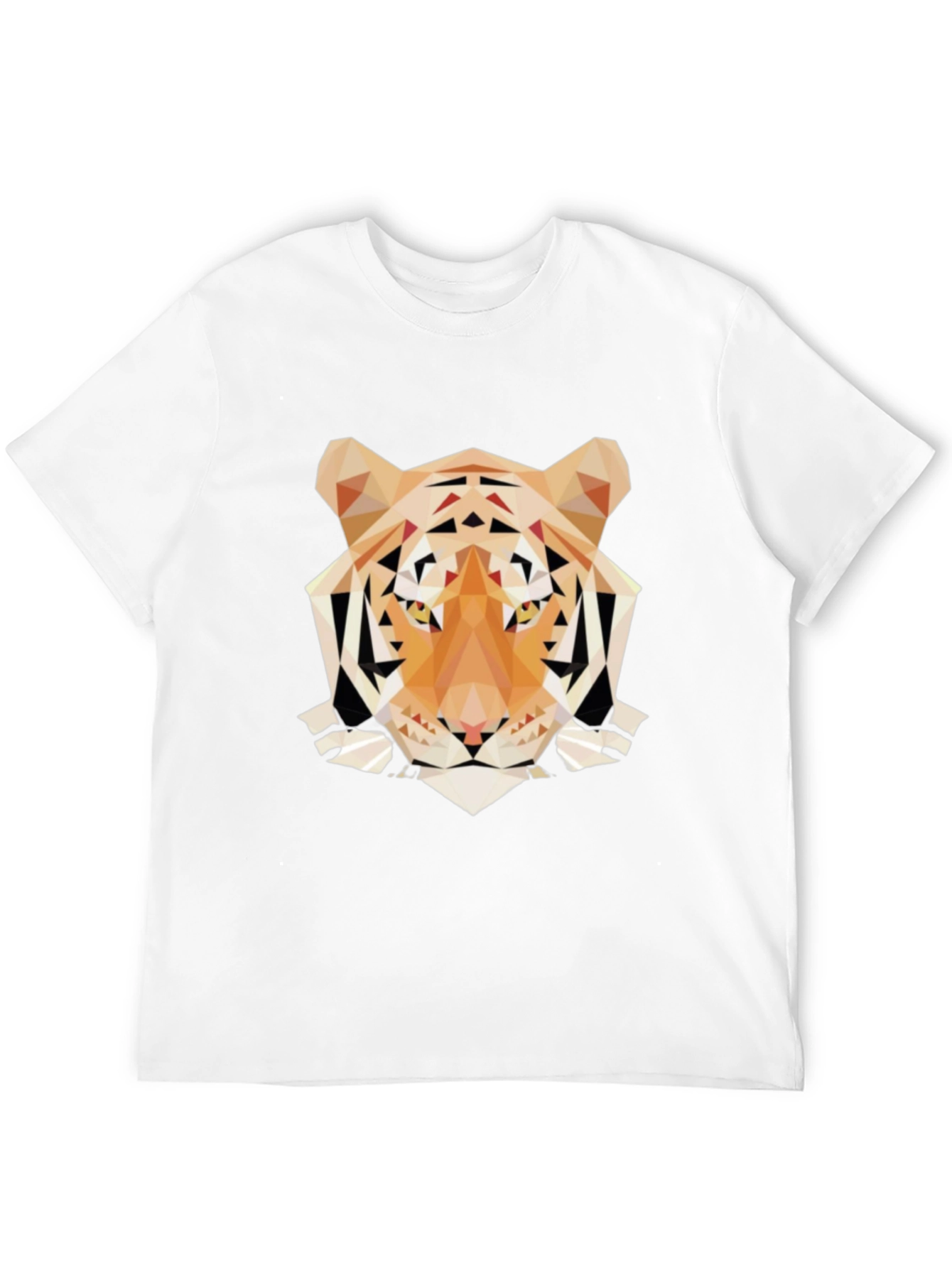 Black Geometric Tiger Graphic Tee - Trendy Men's Black T-Shirt view 12
