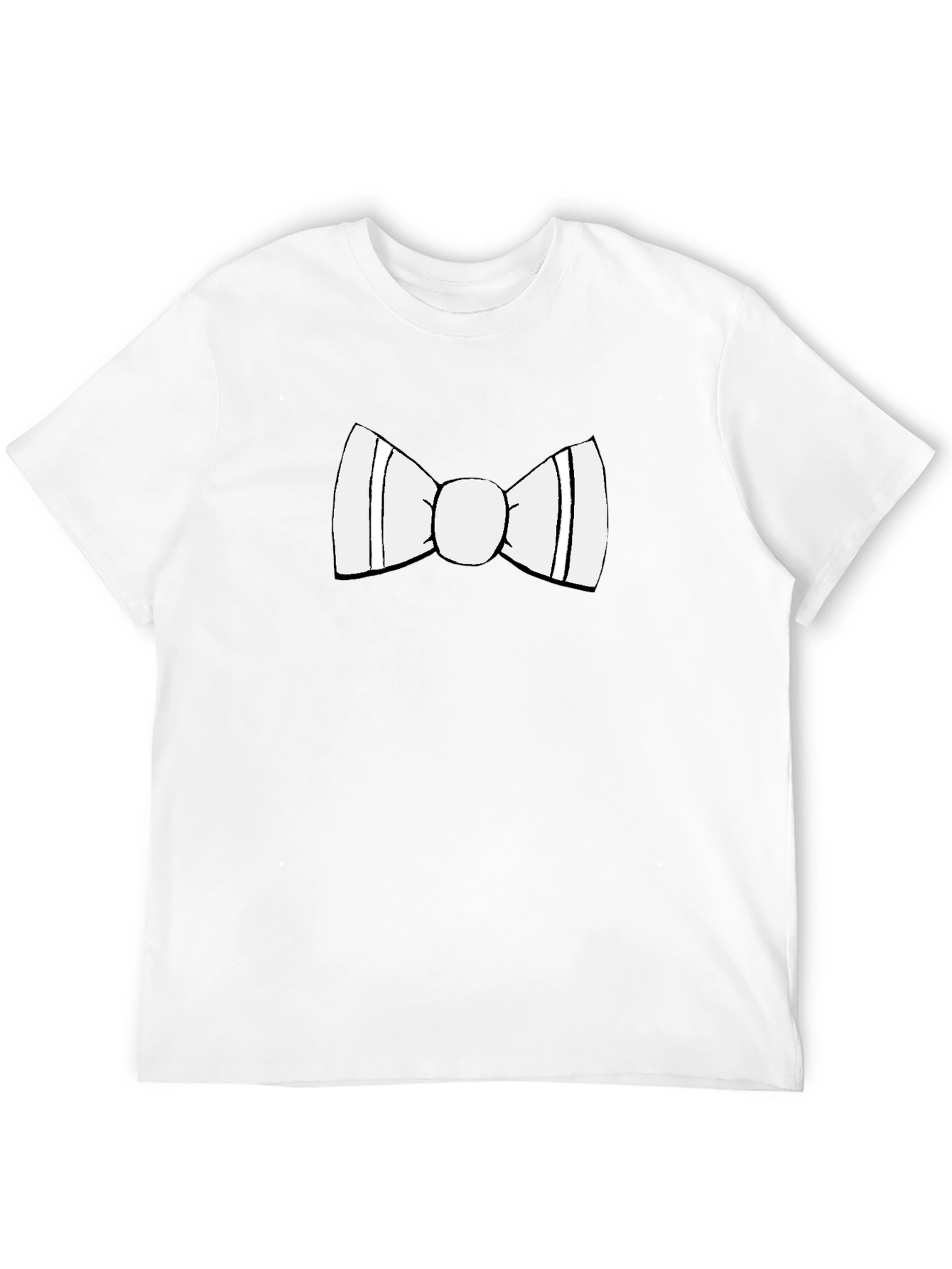 Black Black T-Shirt with White Bow Tie Design view 12