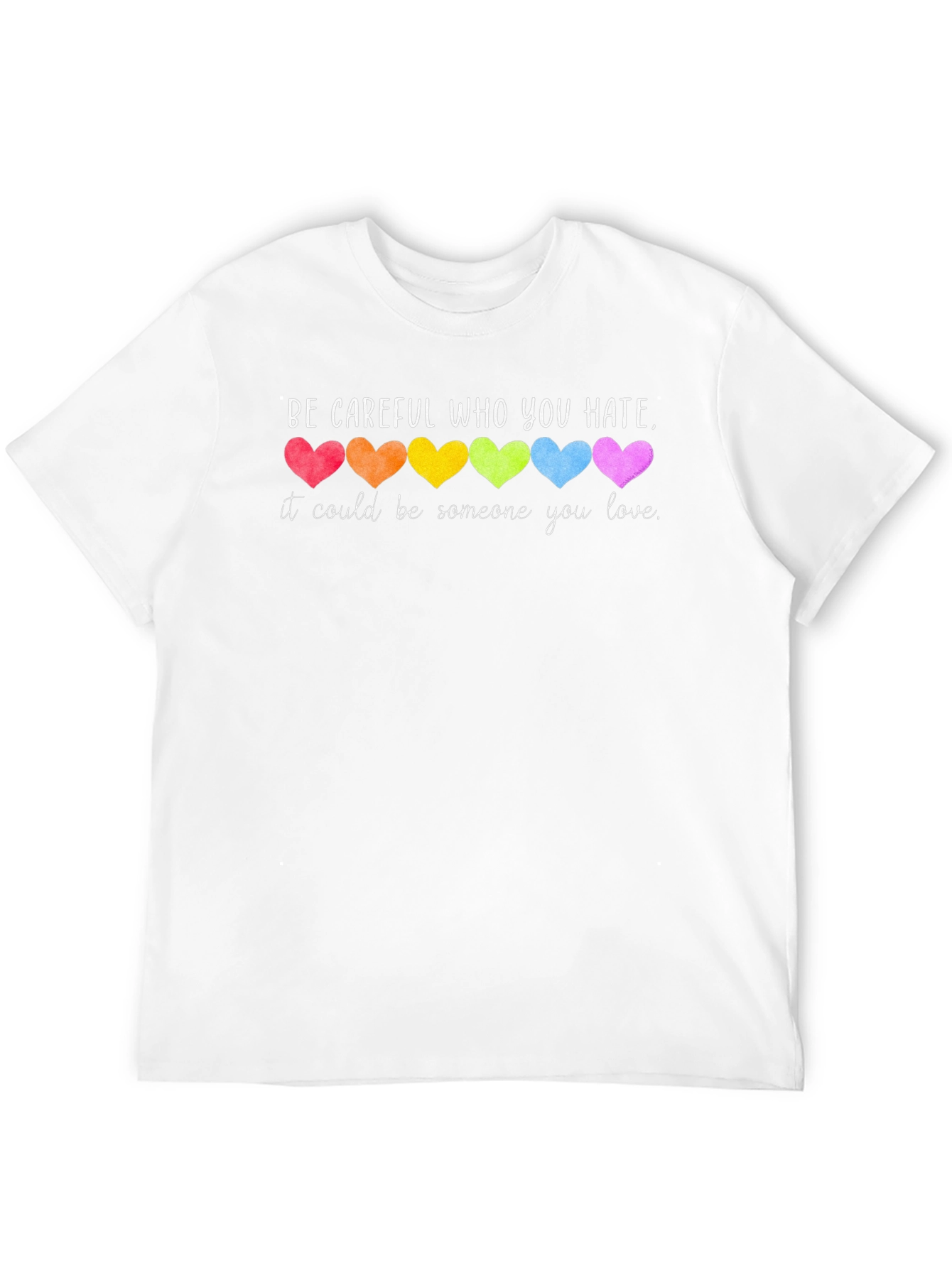 Black Be Careful Who You Hate T-Shirt Pride Hearts view 12