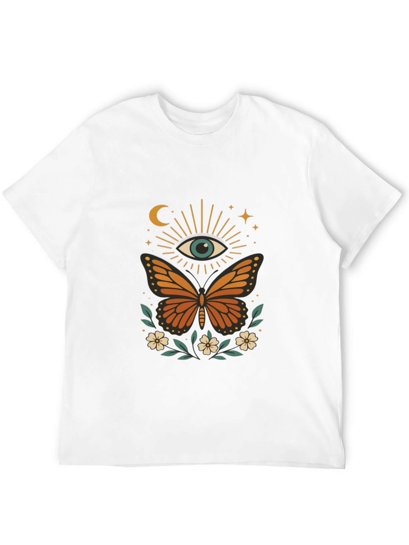 Black Mystic Eye Butterfly Graphic Tee - Black Cotton Blend view 12