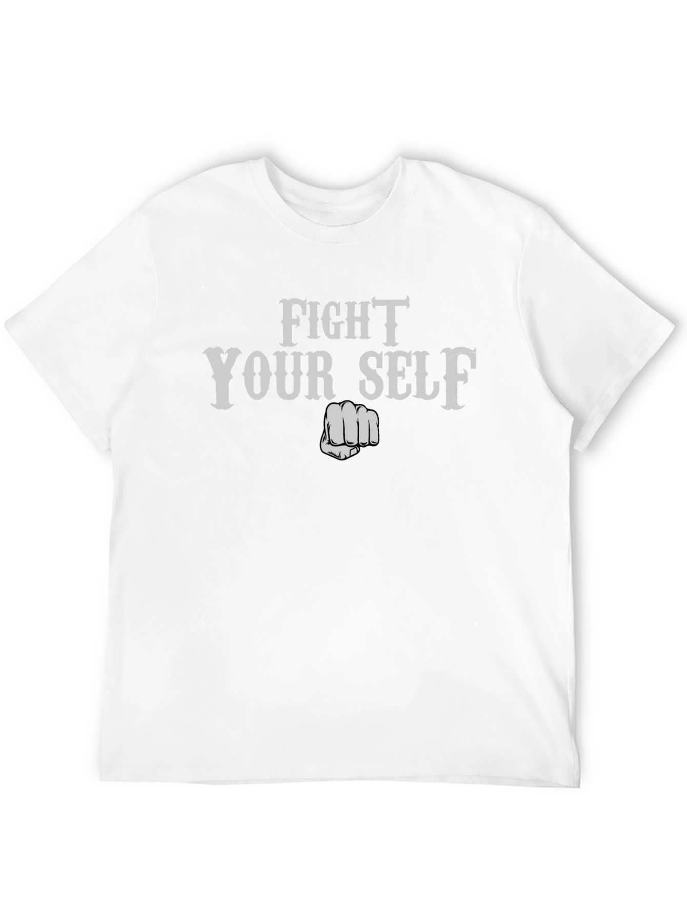 Black Fight Yourself Black Graphic T-Shirt view 12