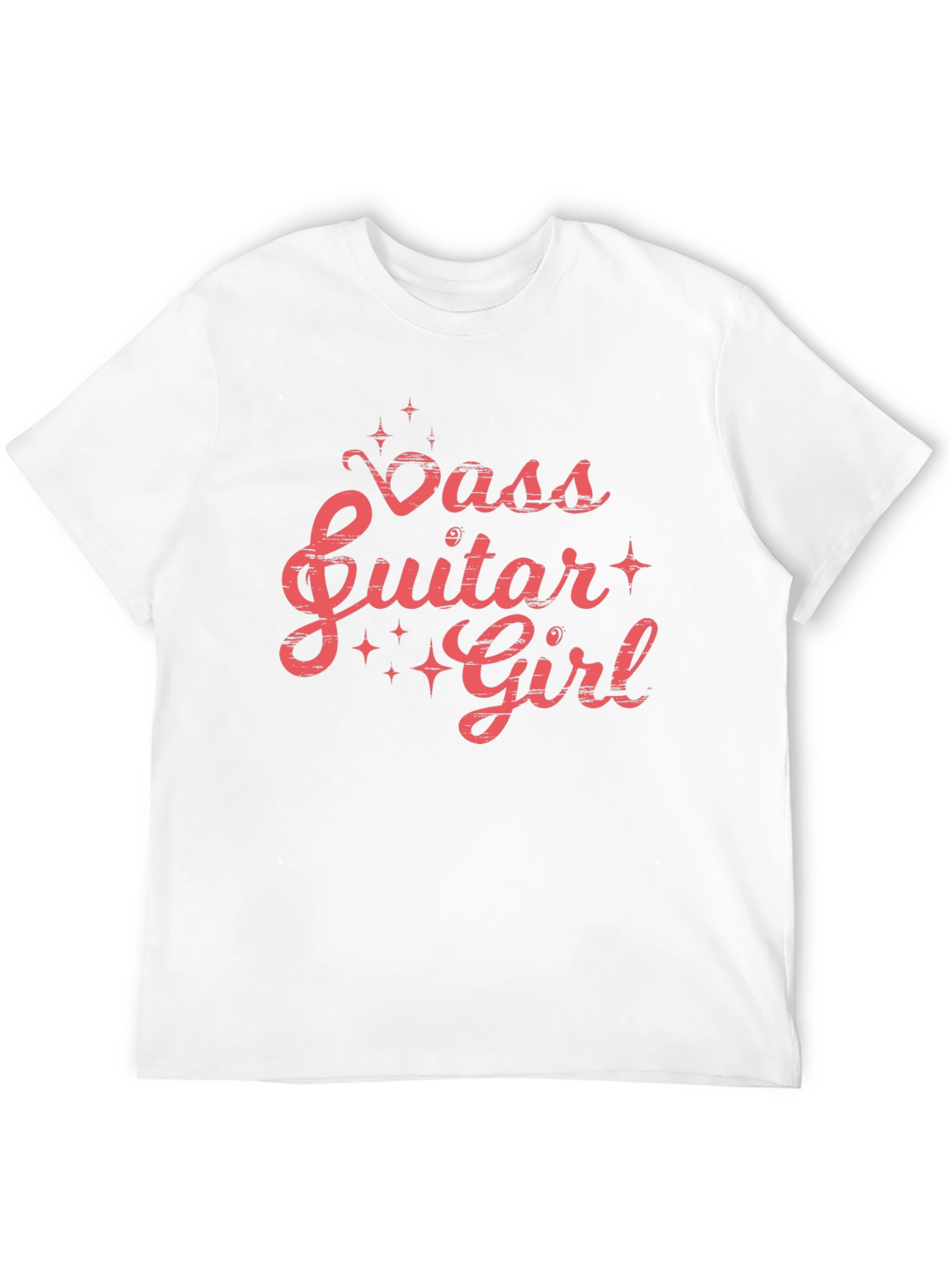 Black Bass Guitar Girl Graphic Tee - Black Cotton T-Shirt view 12