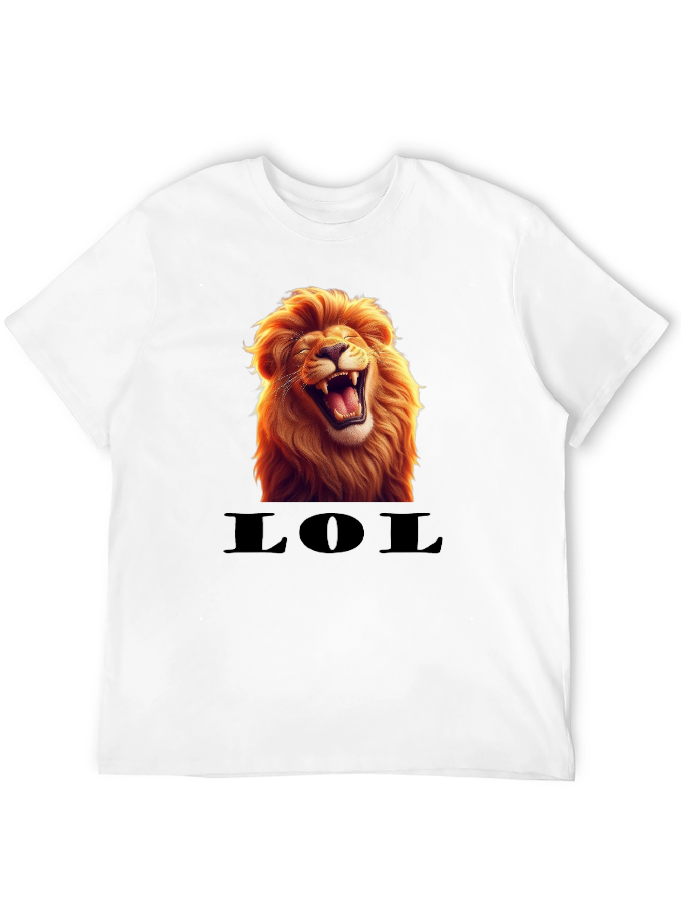 Black Laughing Lion LOL Graphic Tee - Black view 12