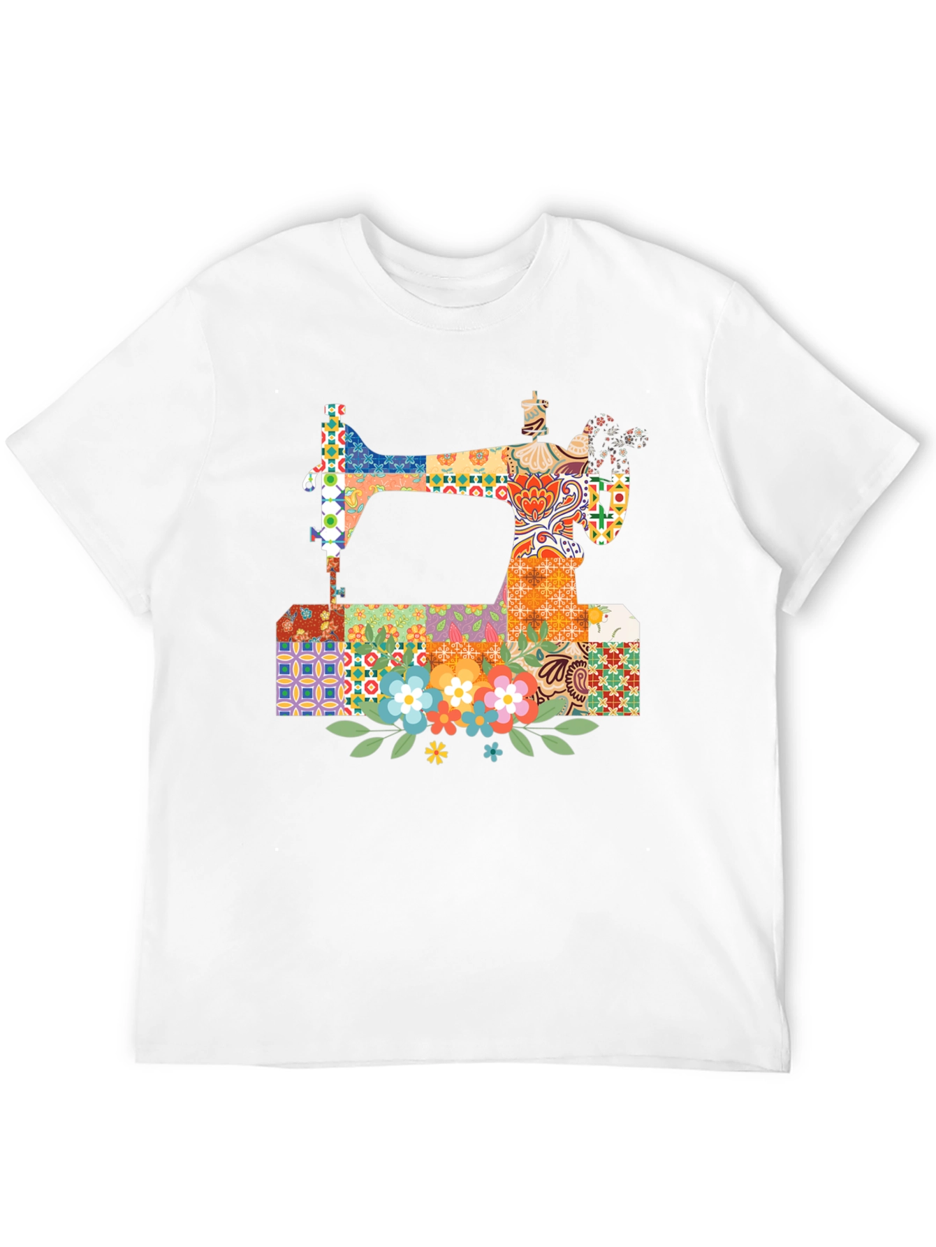 Black Sewing Machine Floral T-Shirt view 12