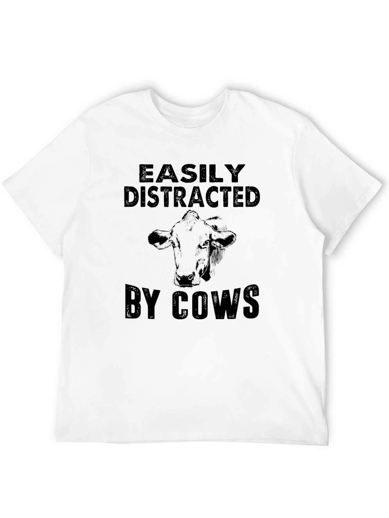 Black Easily Distracted By Cows Black Graphic Tee view 12