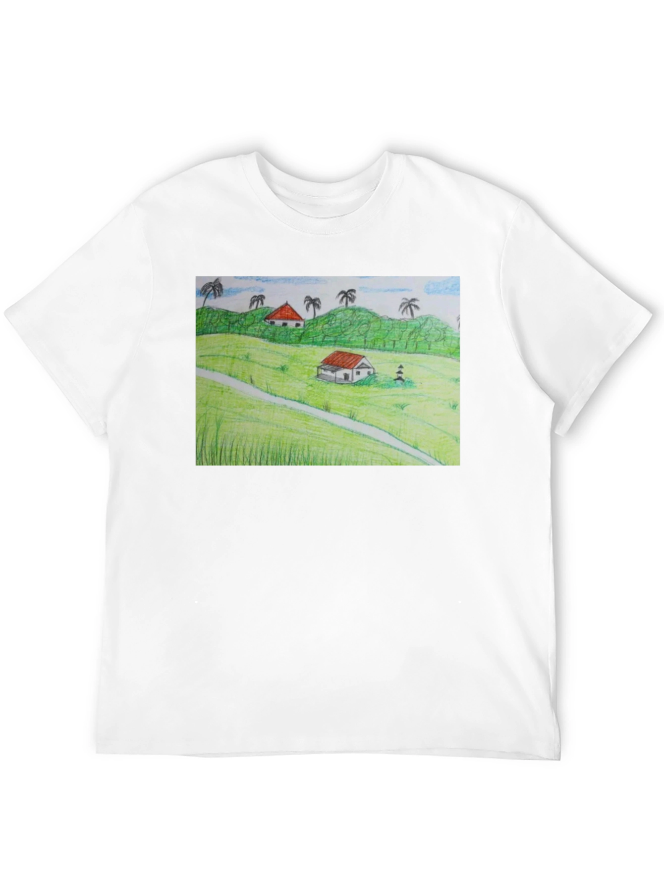 Black Nature Landscape Graphic T-Shirt view 12