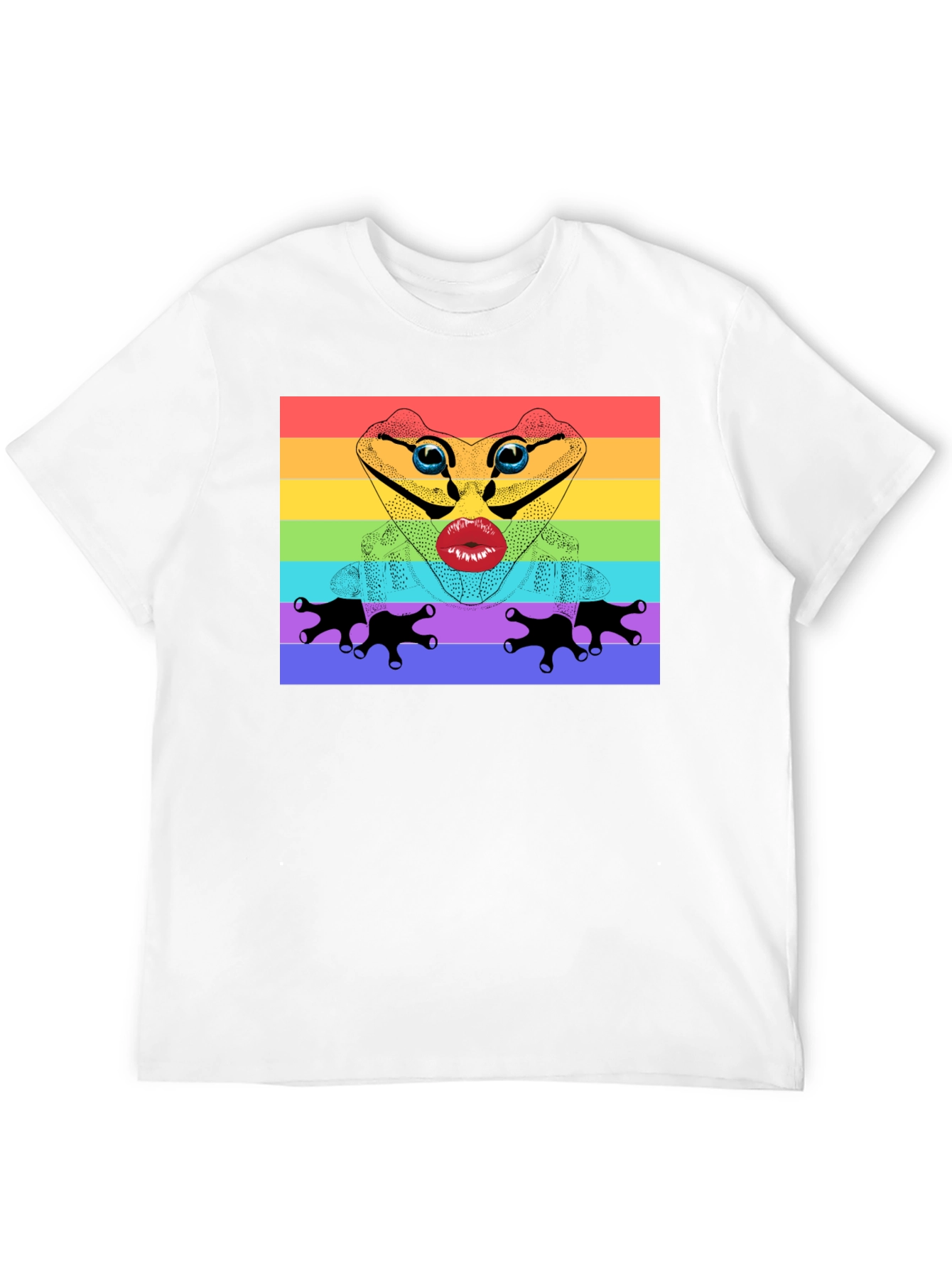 Black Rainbow Frog Lips T-Shirt - Pride Apparel view 12