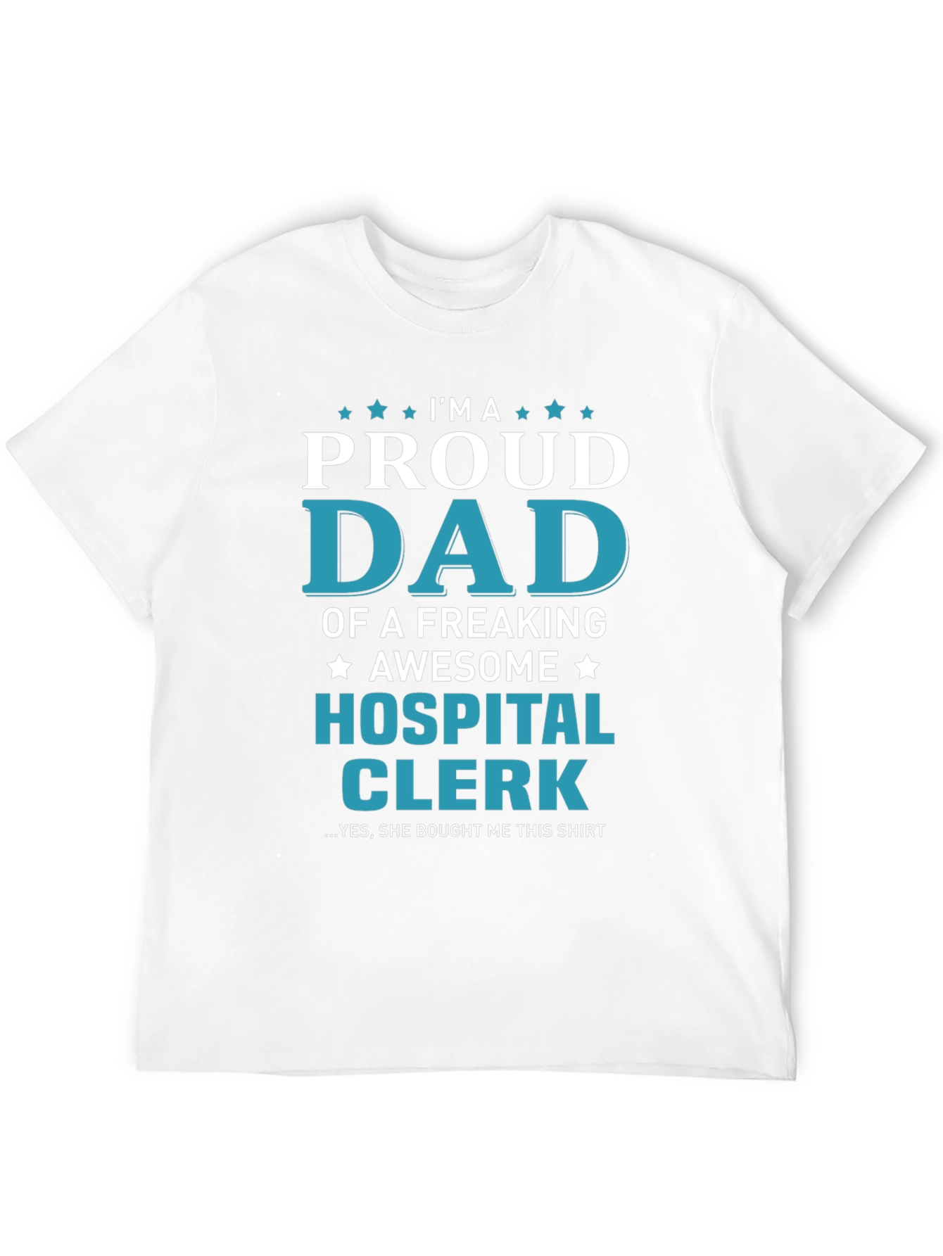 Black Proud Dad Hospital Clerk Graphic T-Shirt view 12