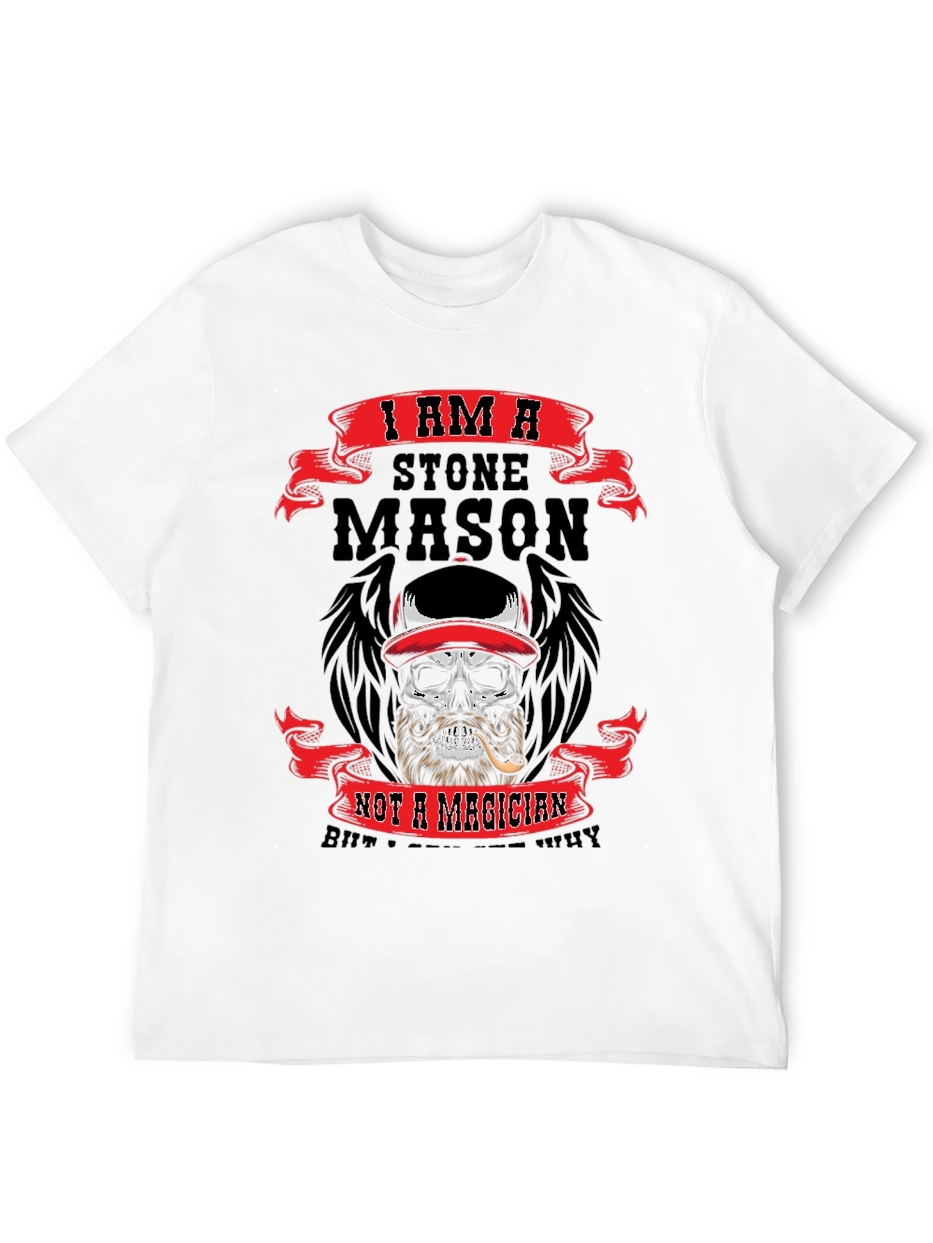 Black Stone Mason Skull Graphic T-Shirt view 12