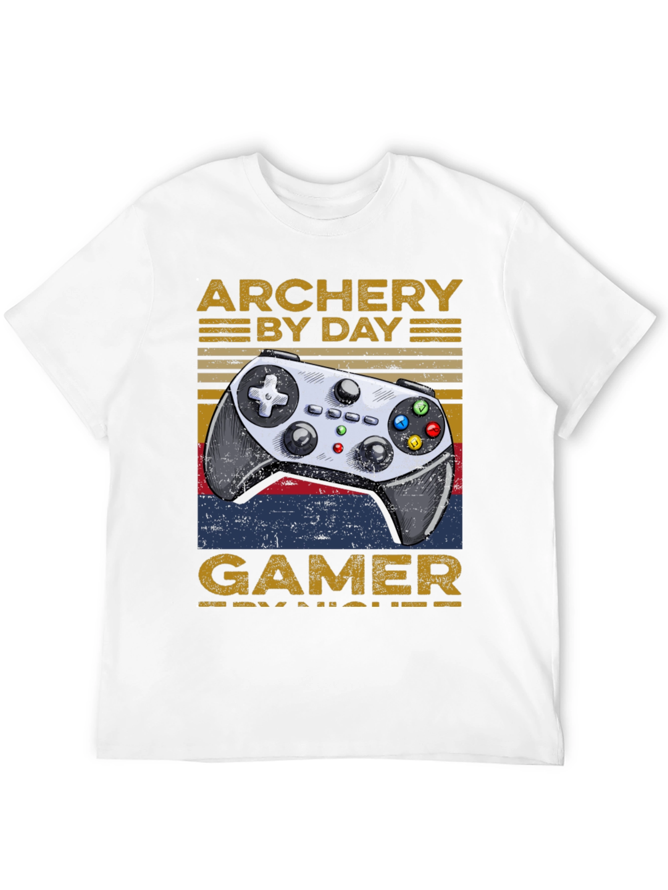 Black Archery By Day Gamer By Night T-Shirt view 12