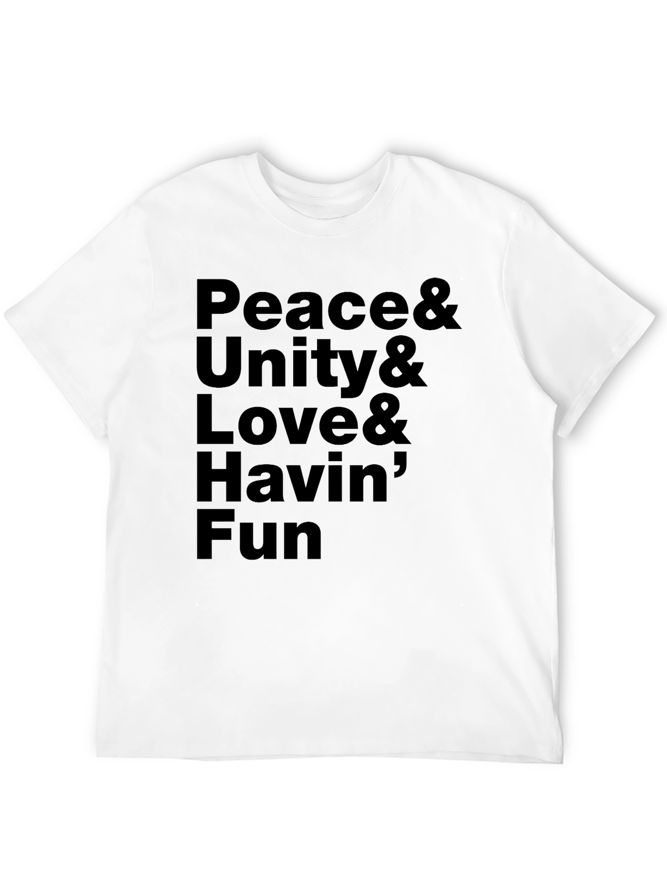 Black Peace Unity Love Fun Black Graphic Tee view 12