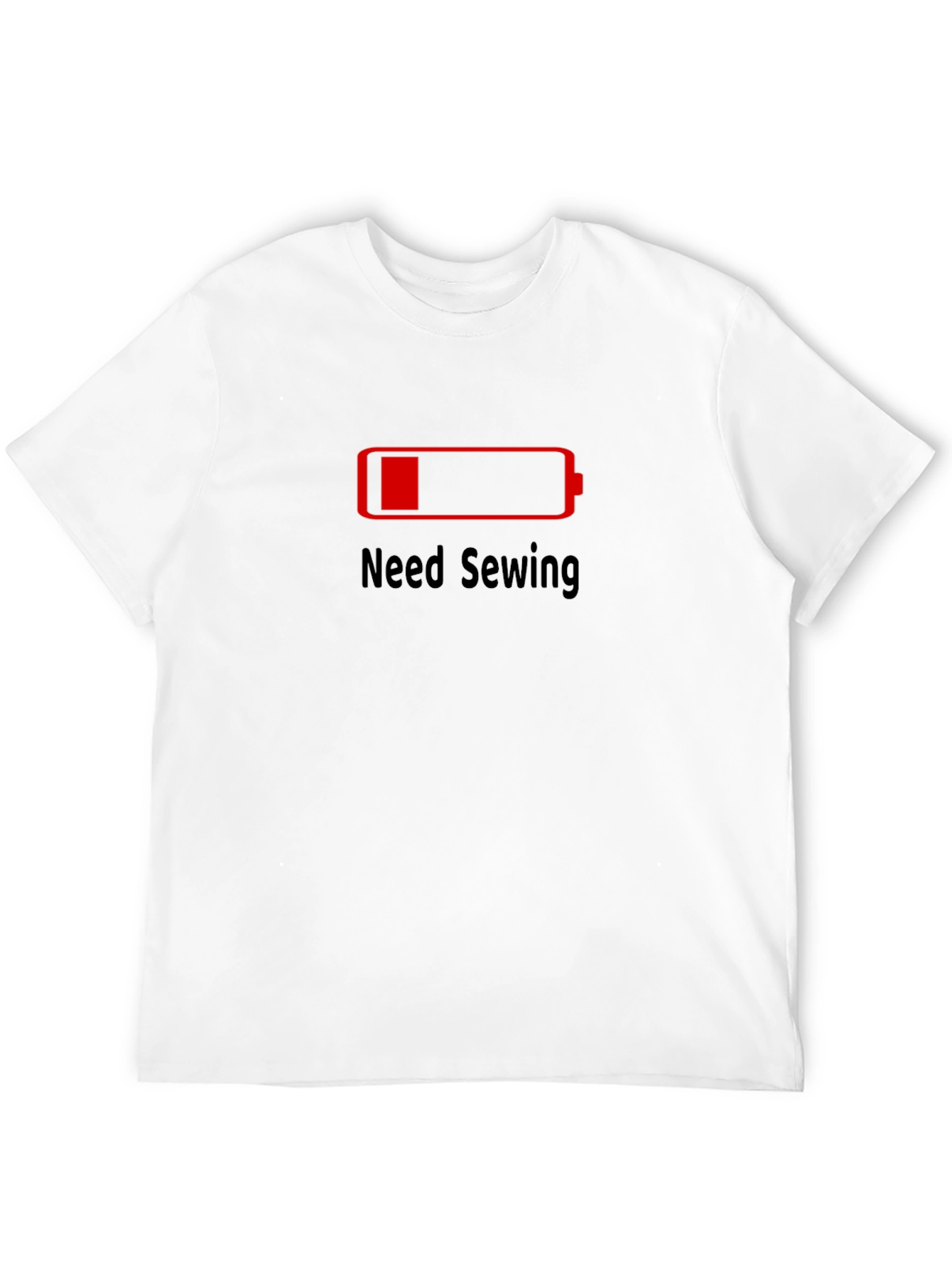 Black Need Sewing T-Shirt - Low Battery Funny Tee view 12