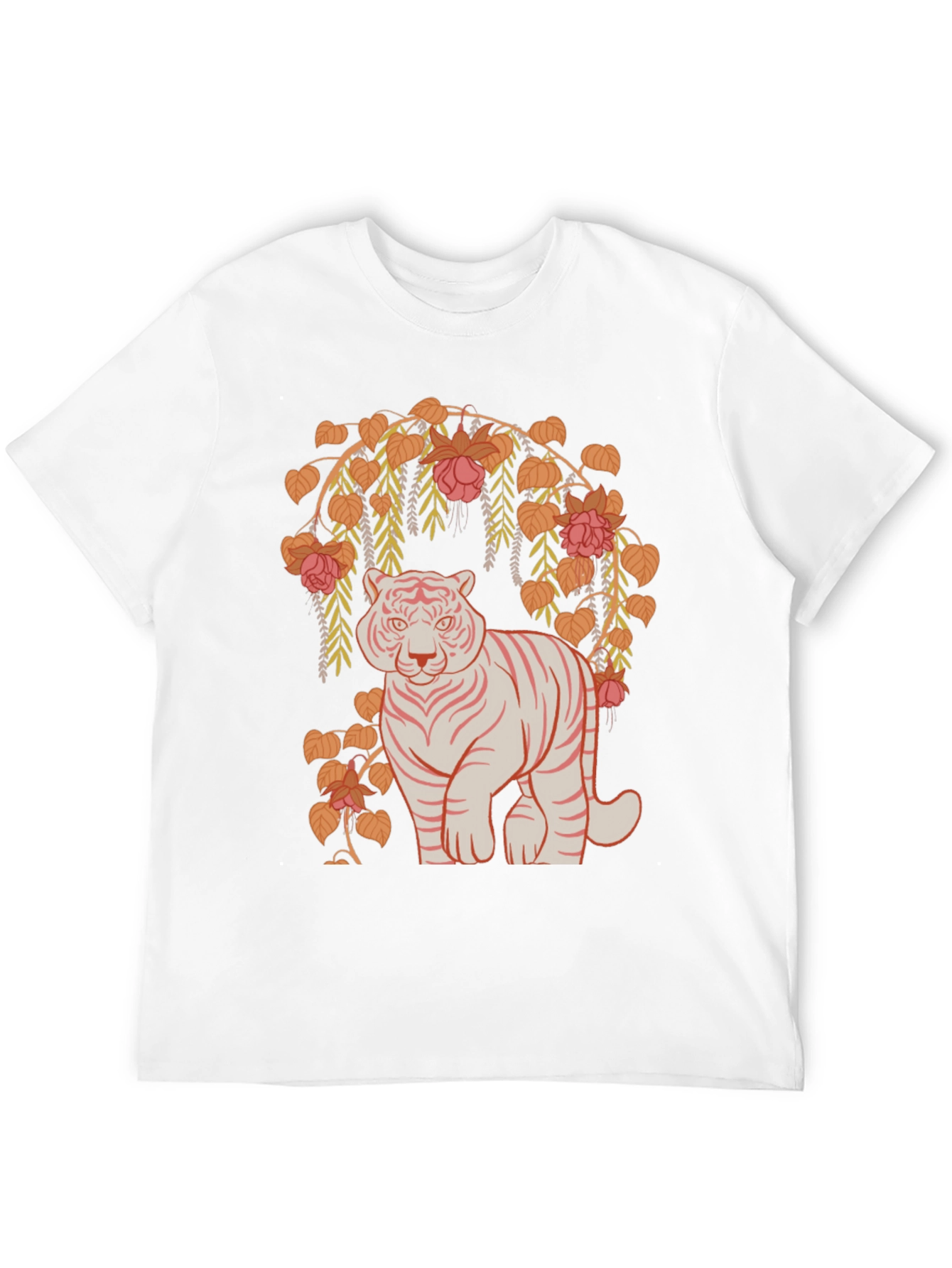 Black Tiger and Floral Graphic Tee - Black view 12