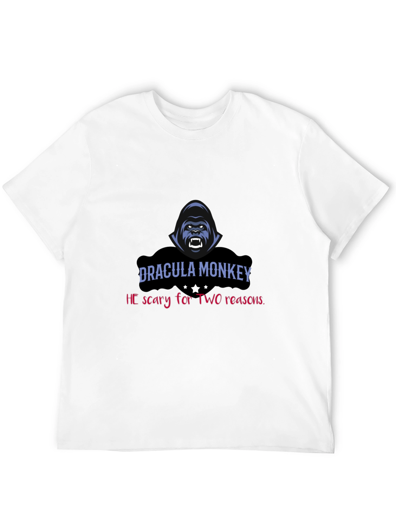 Black Dracula Monkey Graphic Tee - Scary For Two Reasons! view 12