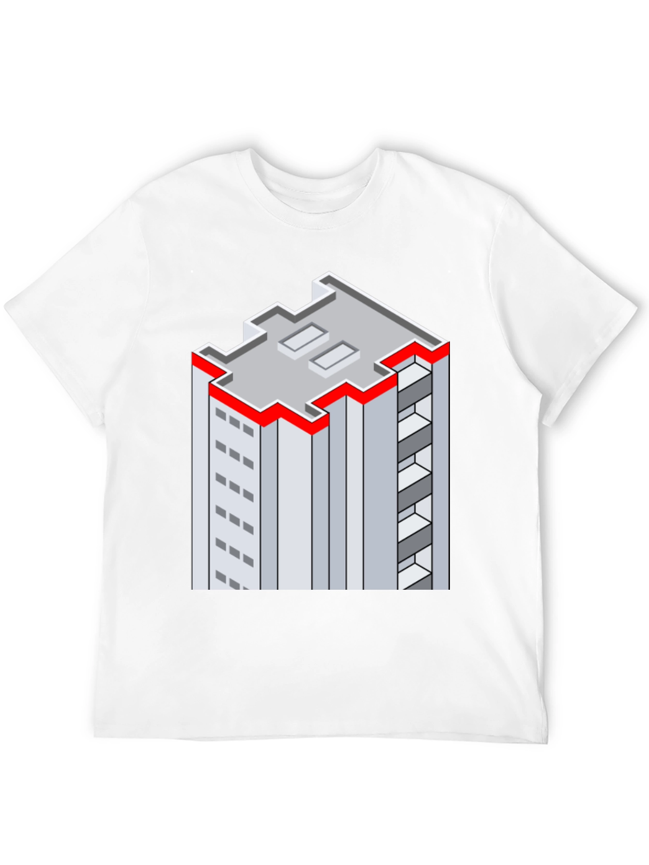 Black Isometric Building Graphic Tee - Unique Style view 12