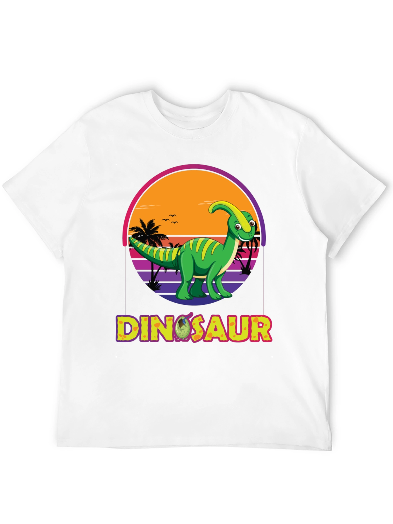 Black Dinosaur Sunset T-Shirt view 12