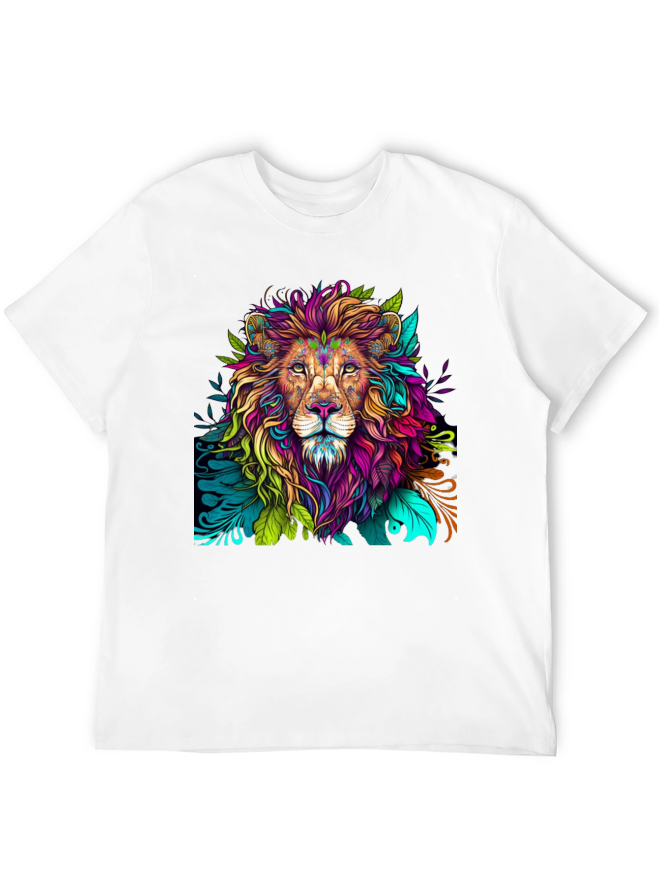 Black Colorful Lion Graphic Tee - Bold Style view 12