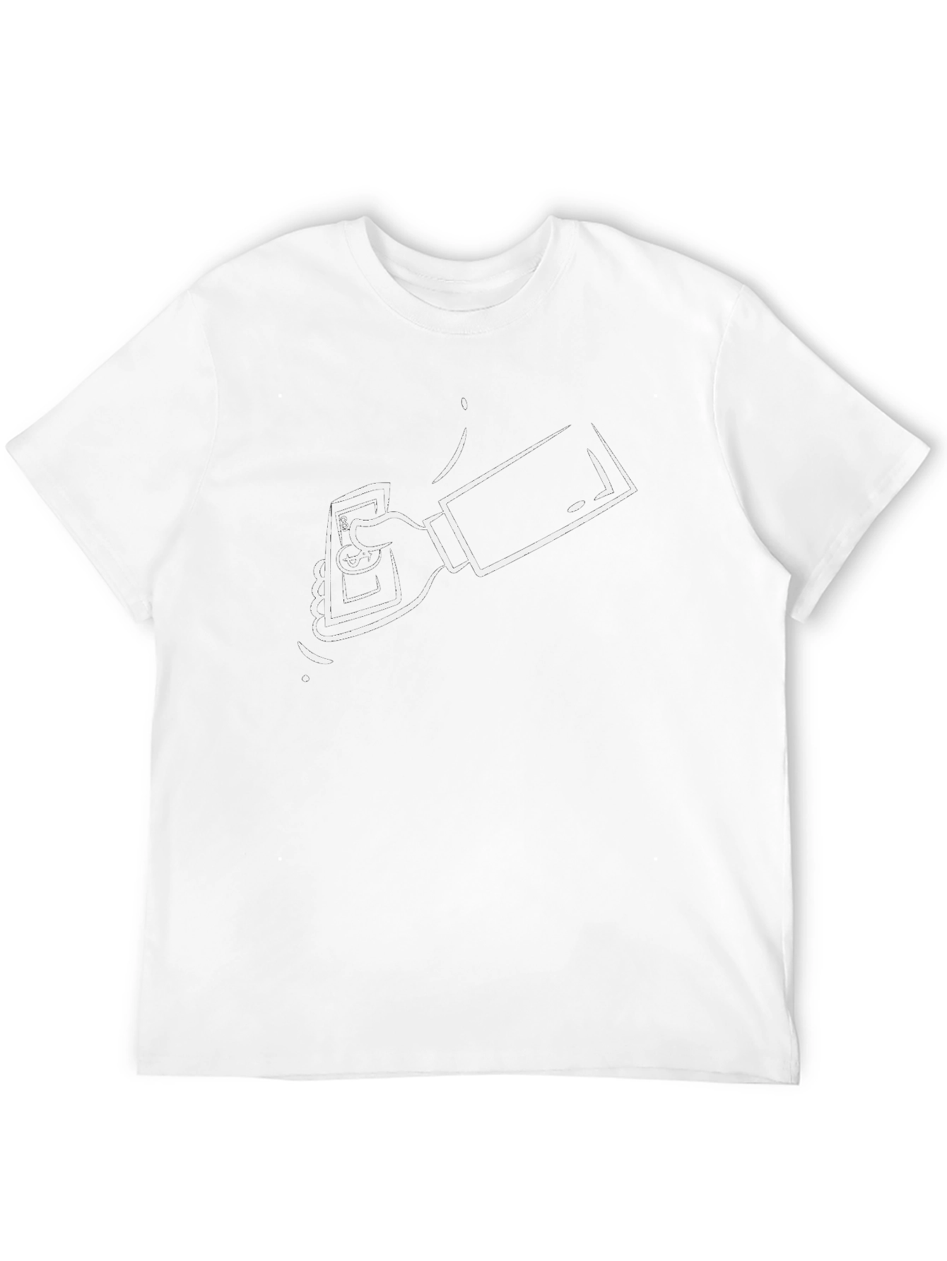 Black T-Shirt with Money Design - 12