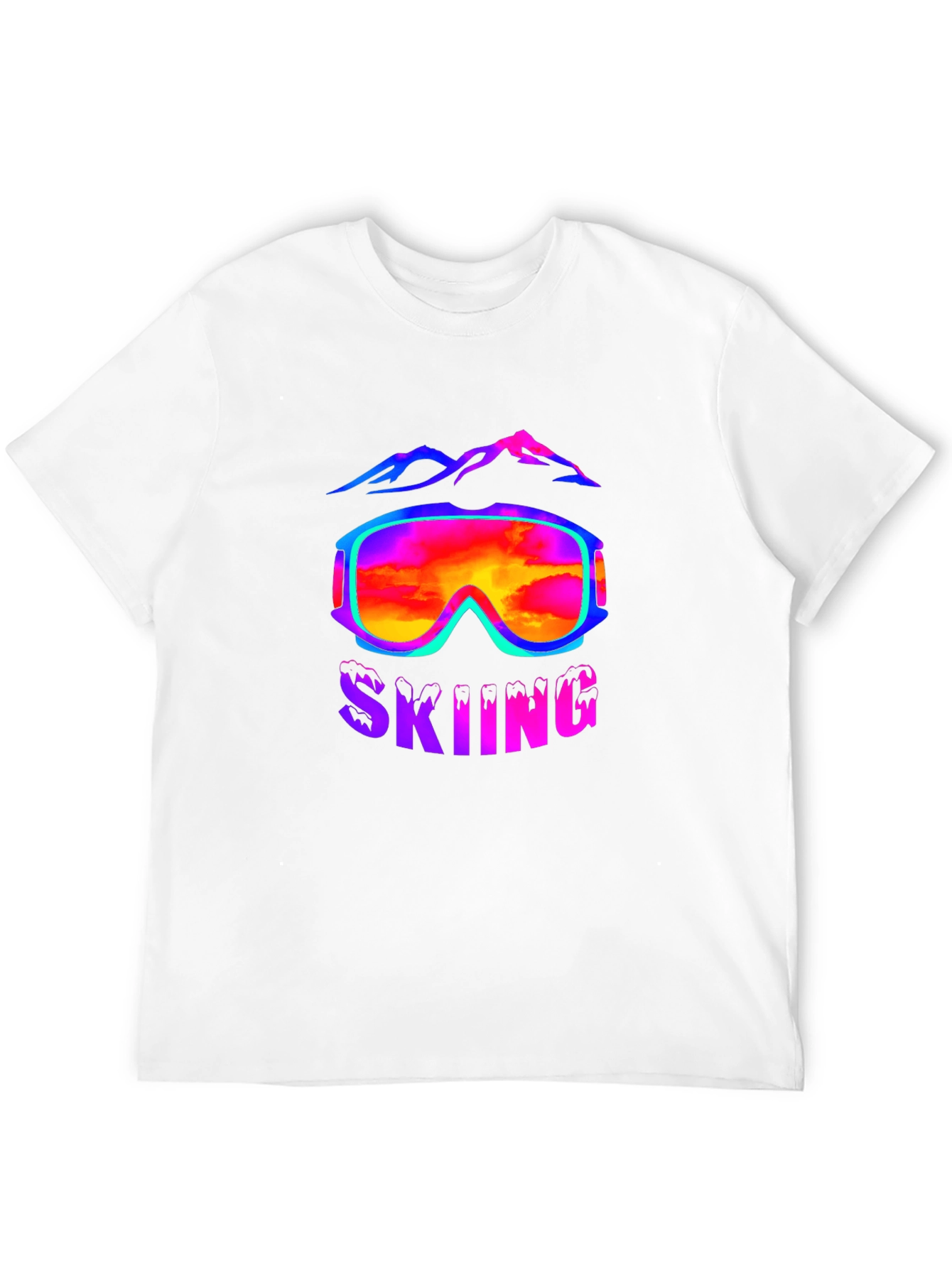 Black Skiing Goggles T-Shirt - Mountain Adventure Tee view 12