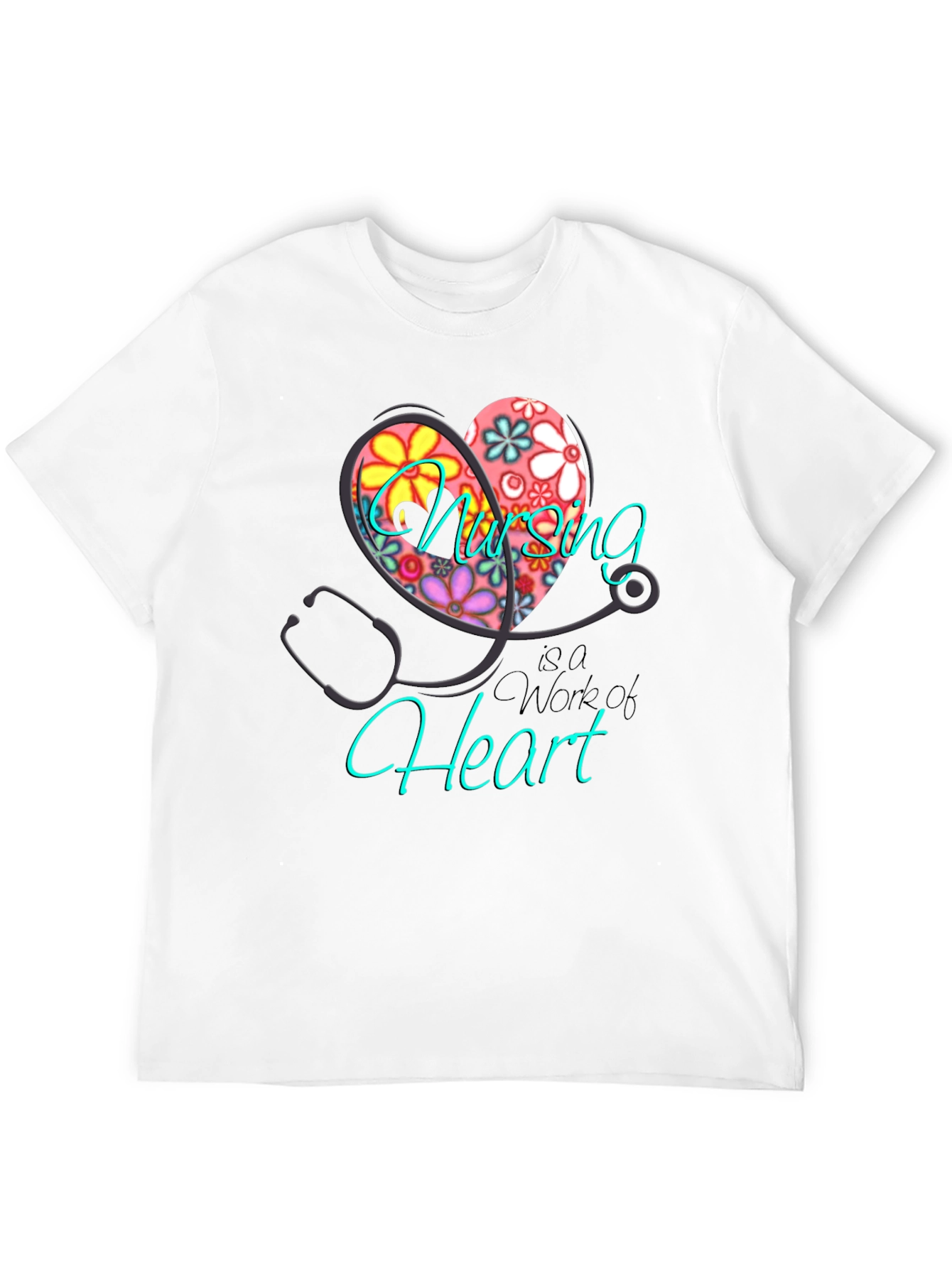 Black Nursing is a Work of Heart T-Shirt view 12