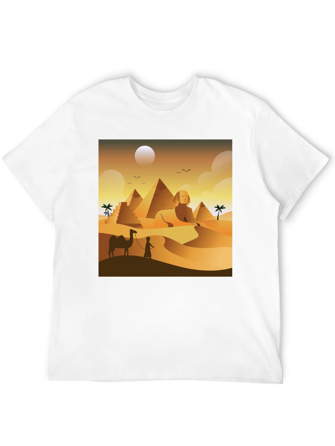 Black Egyptian Desert T-Shirt: Sphinx & Pyramids view 12