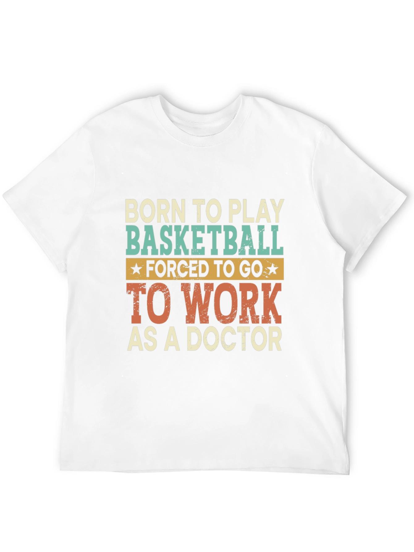 Black Born to Play Basketball Doctor T-Shirt view 12