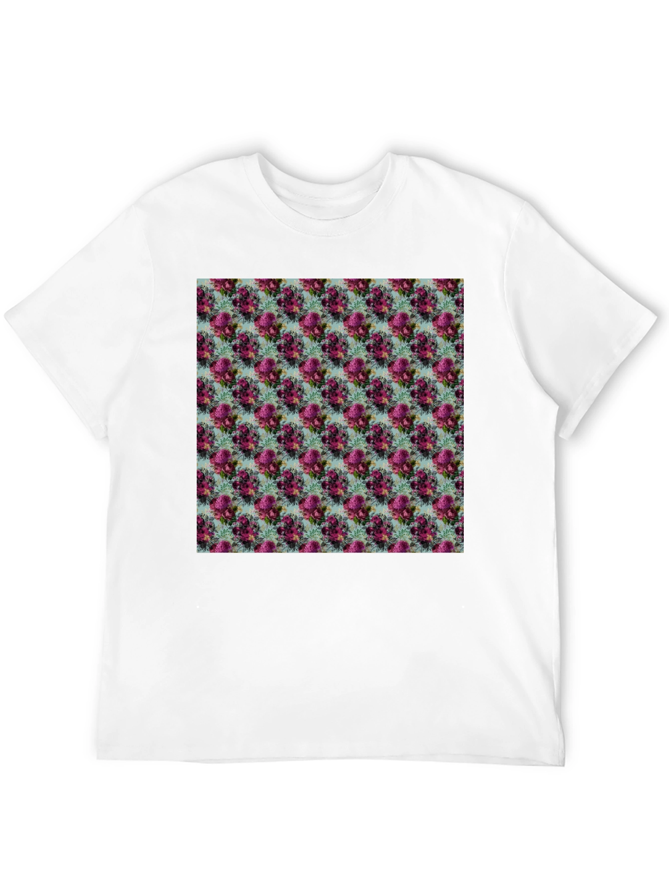 Black Floral Pattern T-Shirt view 12