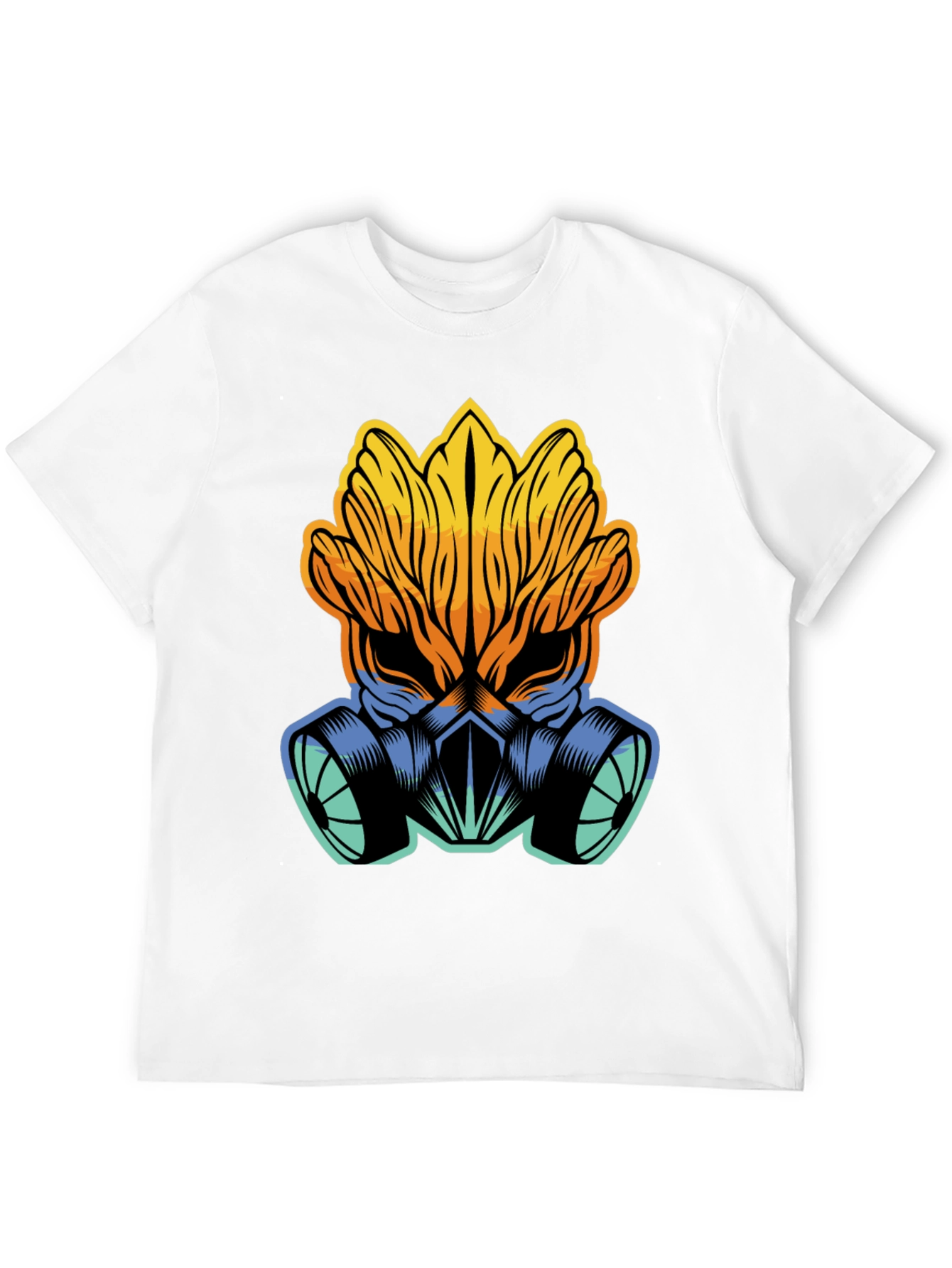 Black Graphic Tee - Unique Gas Mask Design view 12