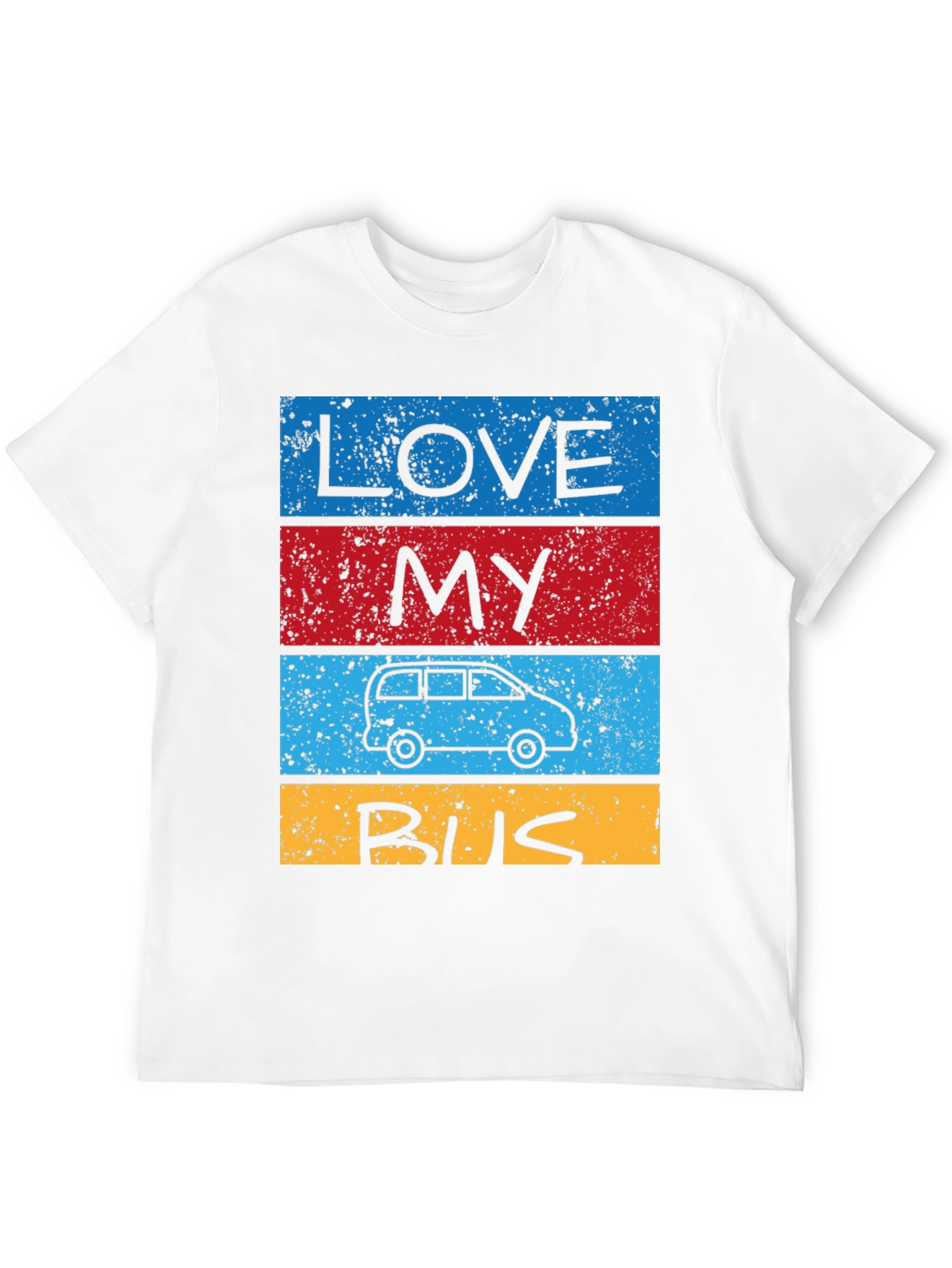 Black Love My Bus T-Shirt - Retro Van Design view 12