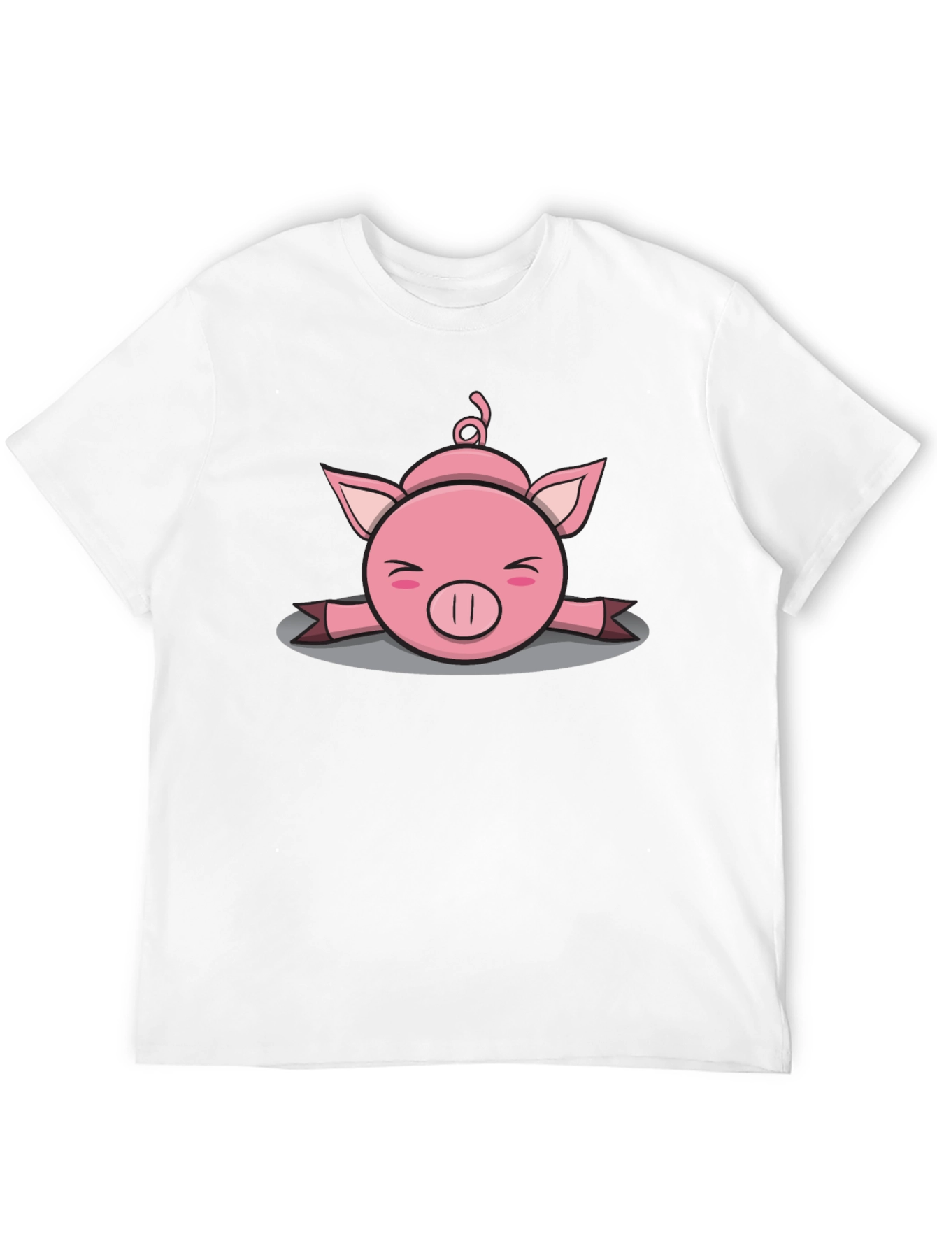 Black Funny Pig T-Shirt - Splat Design - Cute Cartoon Tee view 12