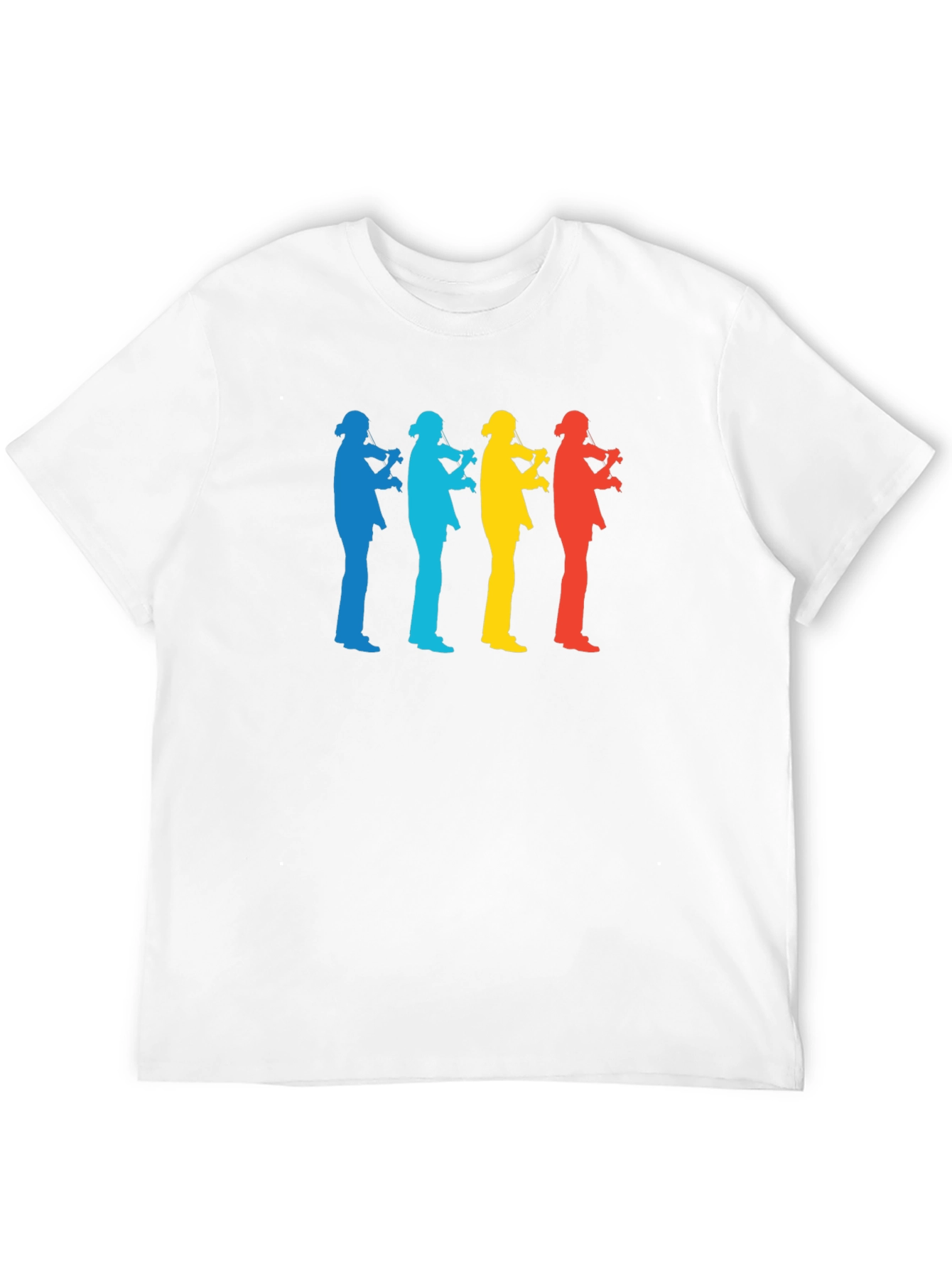 Black Rainbow Violinist Silhouette Graphic Tee - Cool Music Lover Shirt view 12