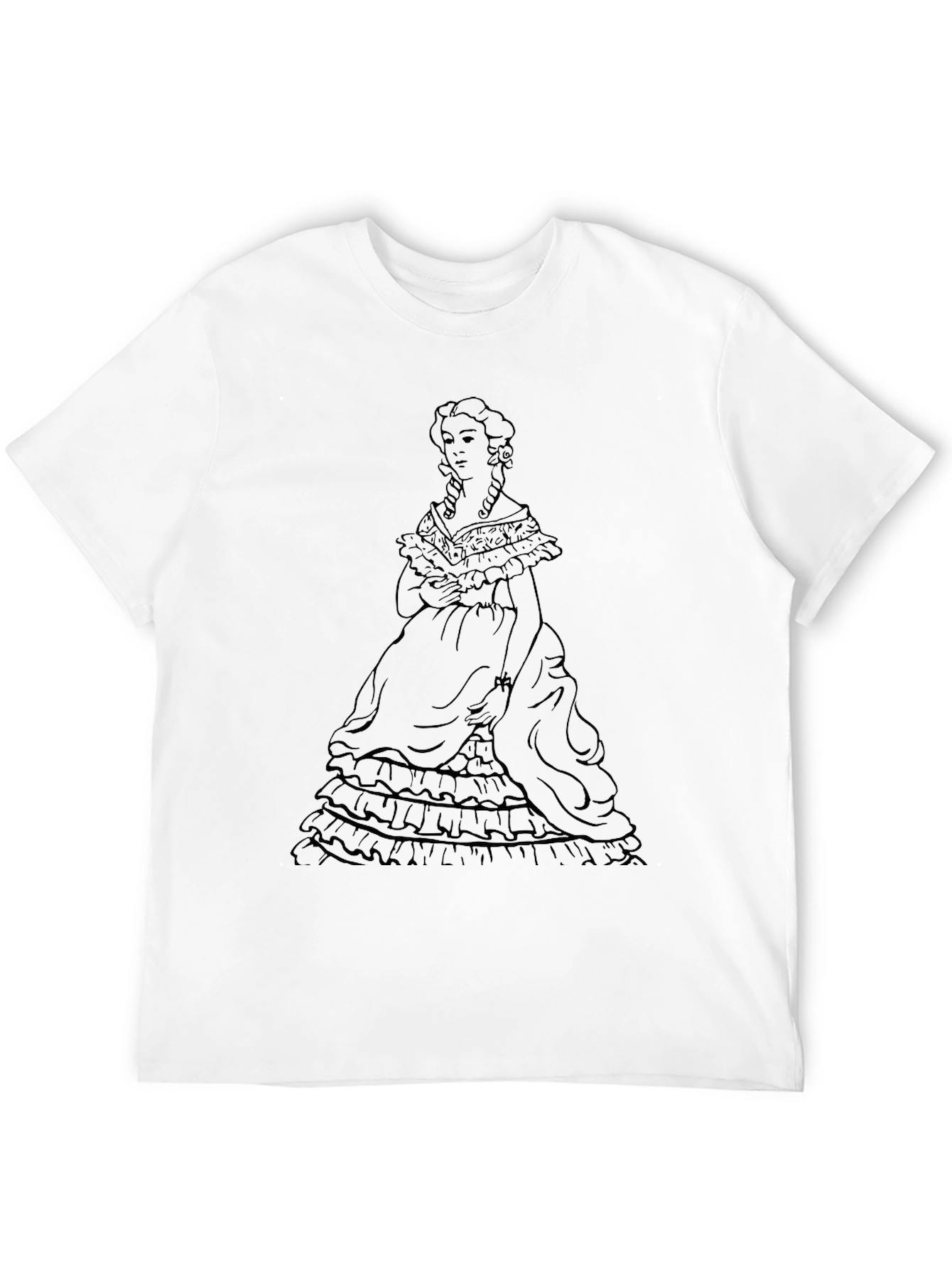 Black Victorian Lady Graphic Black T-Shirt view 12