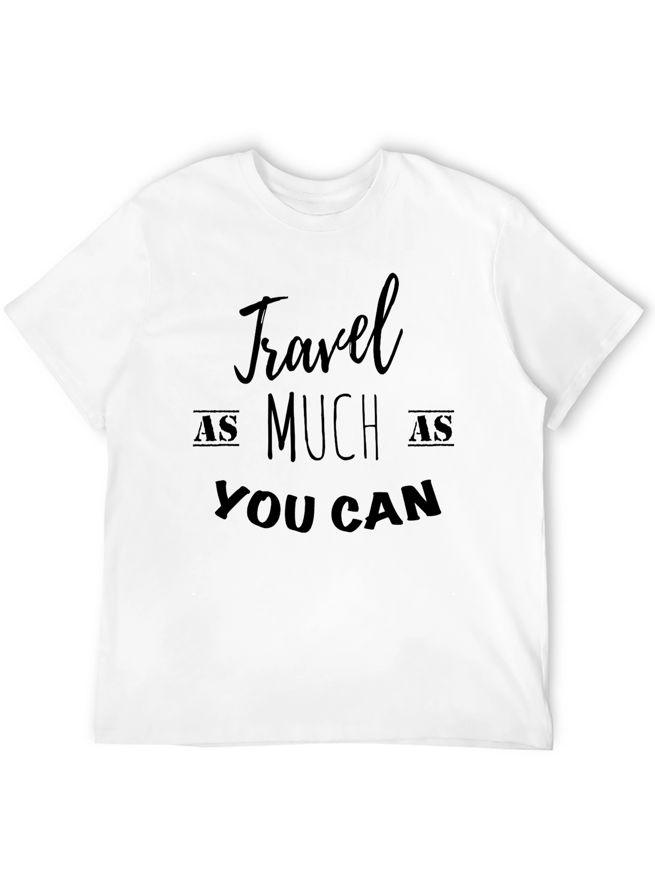 Black Travel As Much As You Can - Black T-Shirt view 12