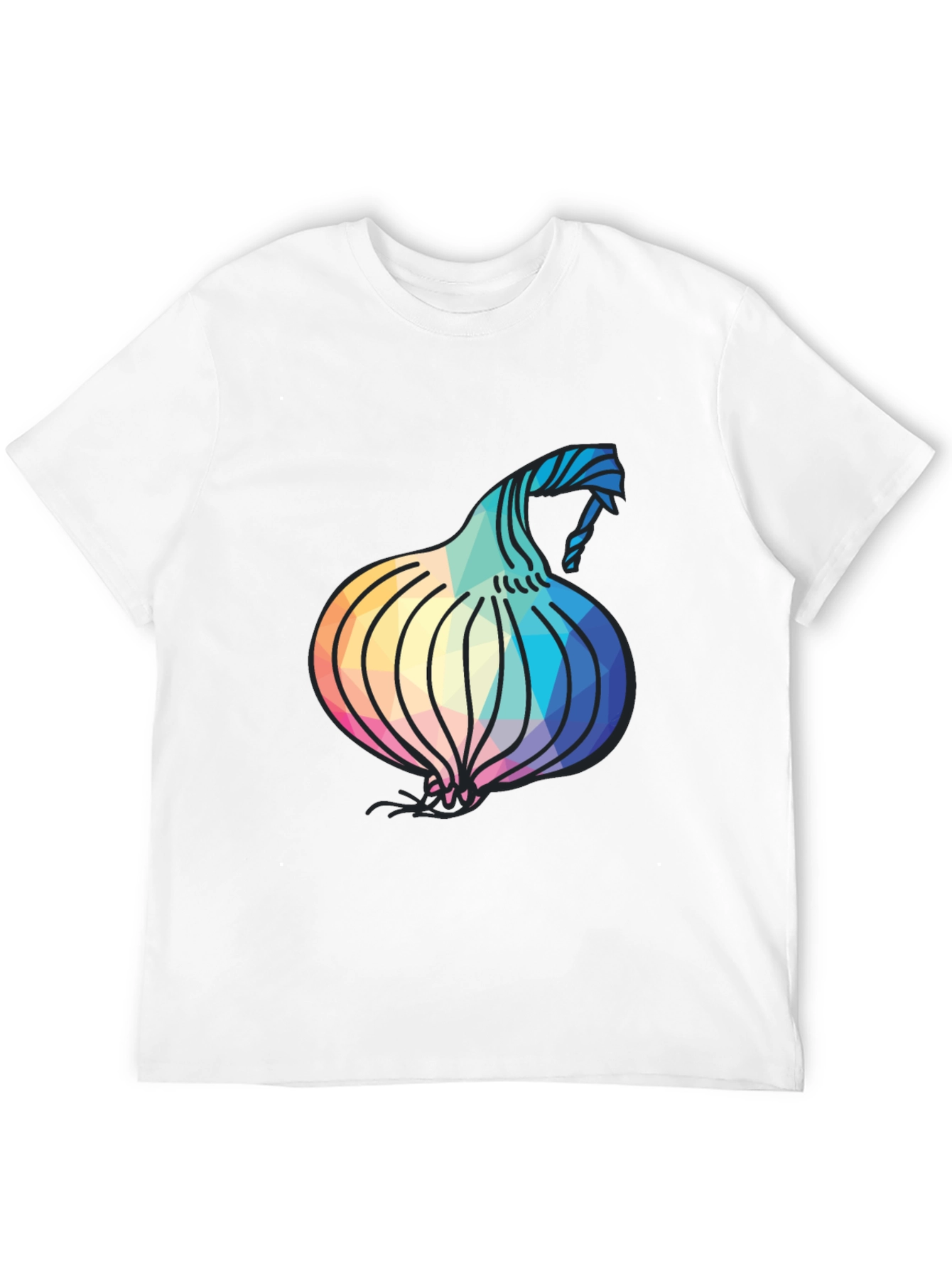 Black Geometric Onion Design Black T-Shirt view 12