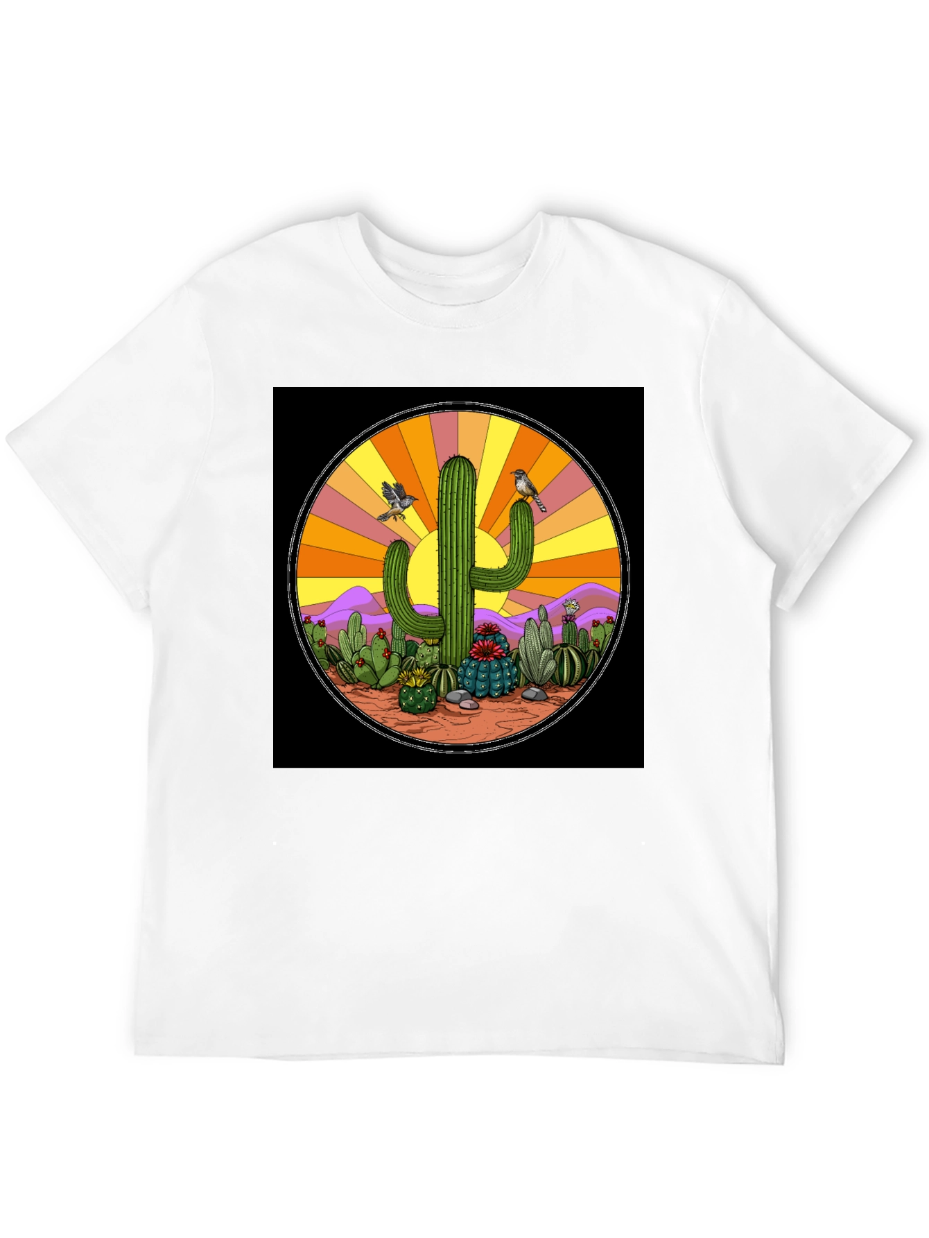 Black Cactus Desert Graphic T-Shirt view 12