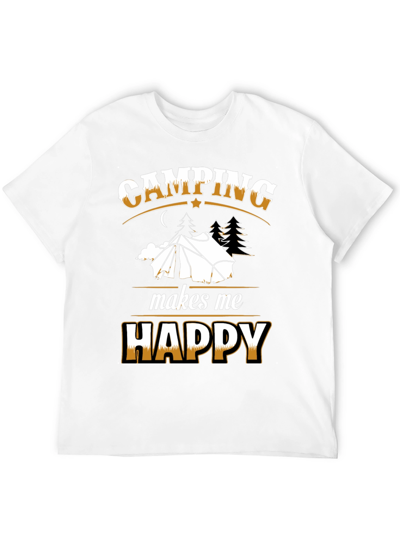 Black Camping Makes Me Happy Black T-Shirt view 12