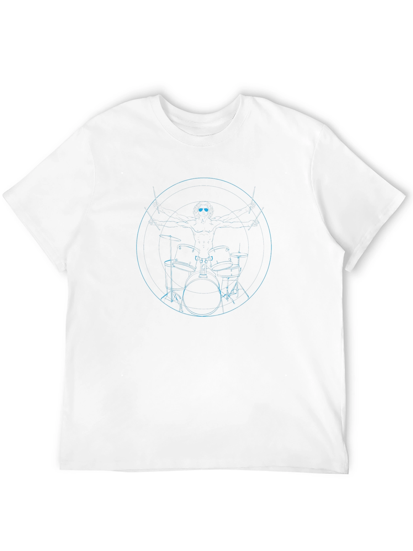 Black Vitruvian Drummer Black T-Shirt view 12