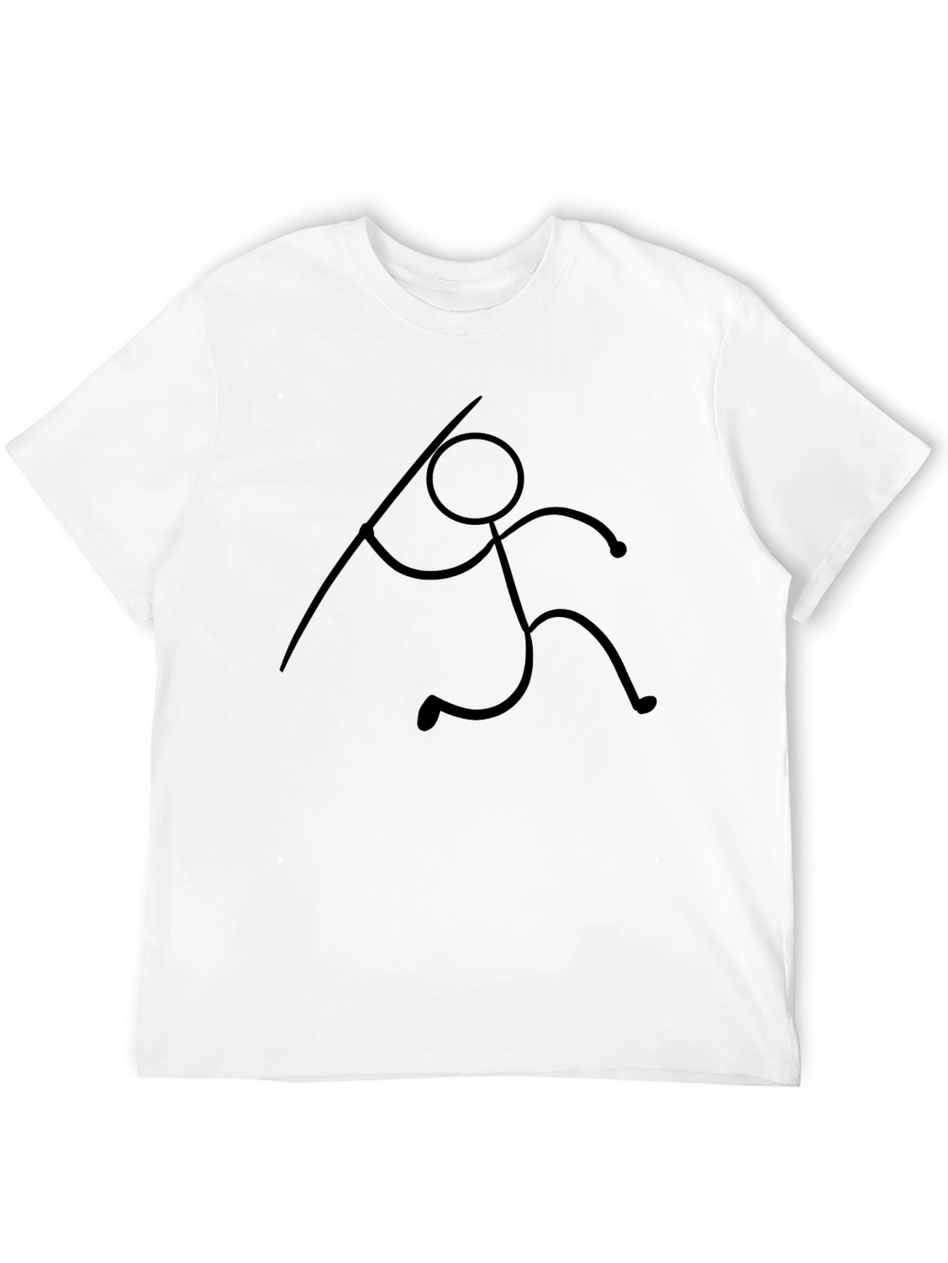 Black Stick Figure Javelin Thrower Black T-Shirt view 12