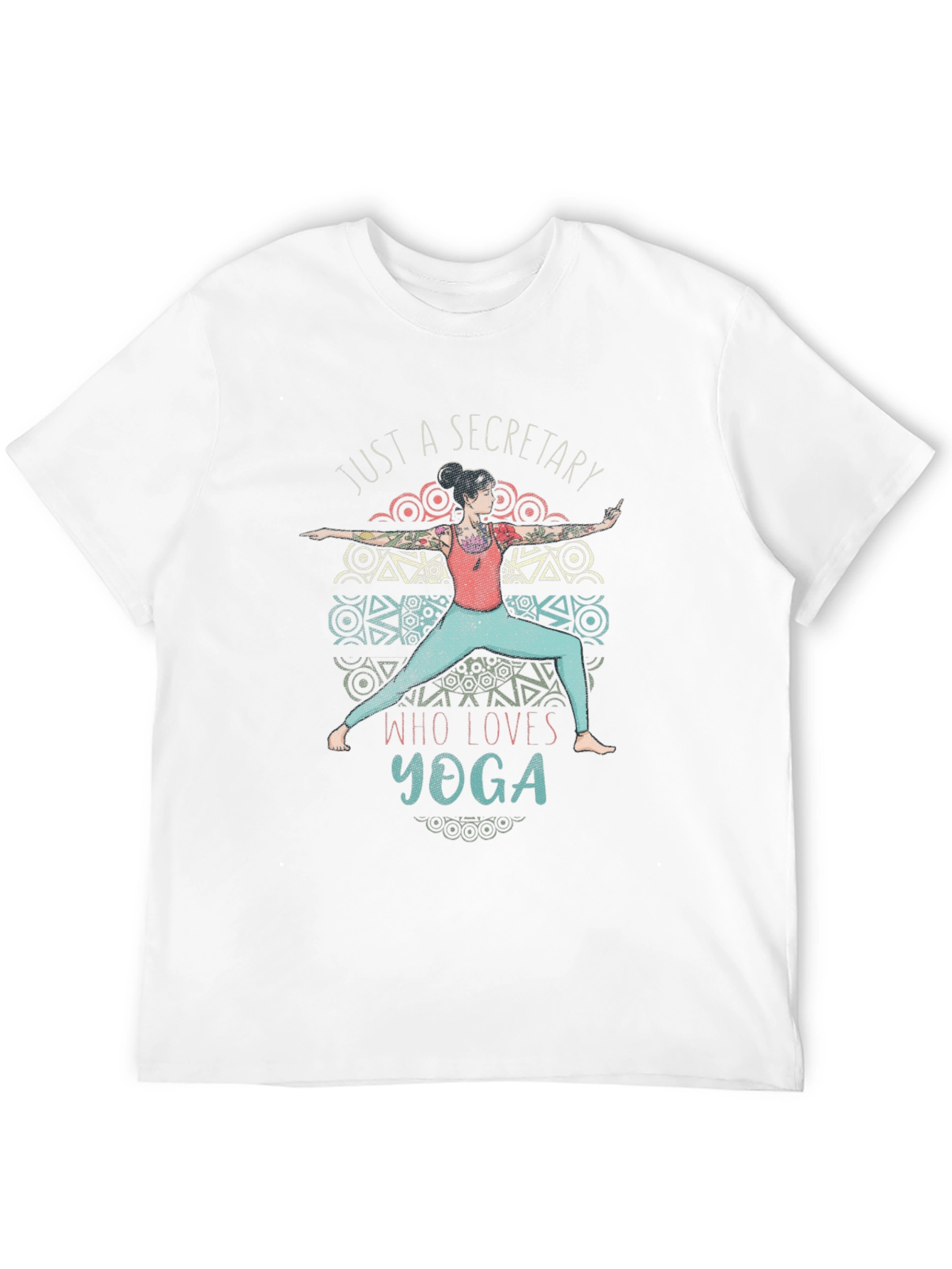 Black Secretary Who Loves Yoga T-Shirt - Black view 12