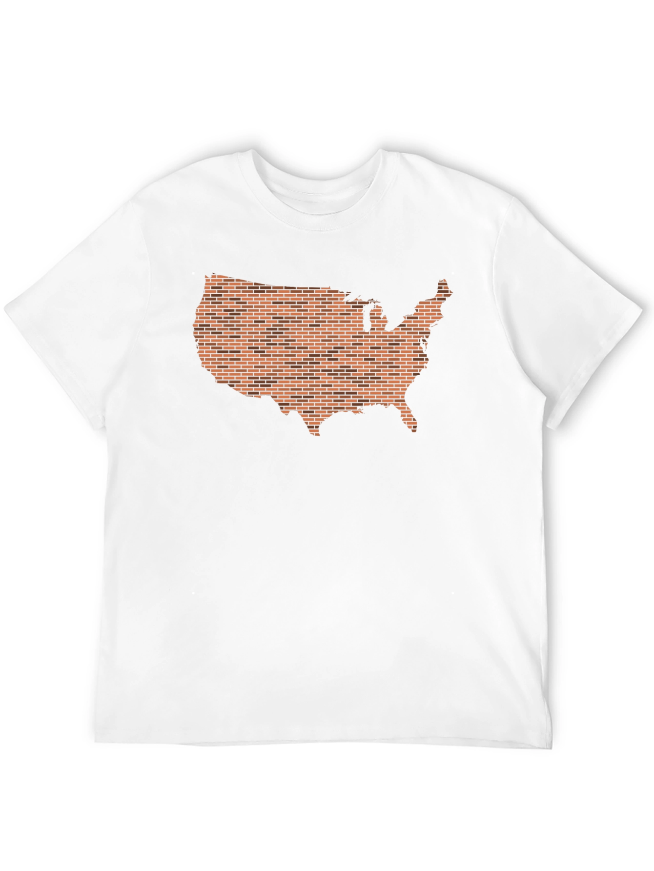 Black USA Brick Design T-Shirt - Black Graphic Tee view 12
