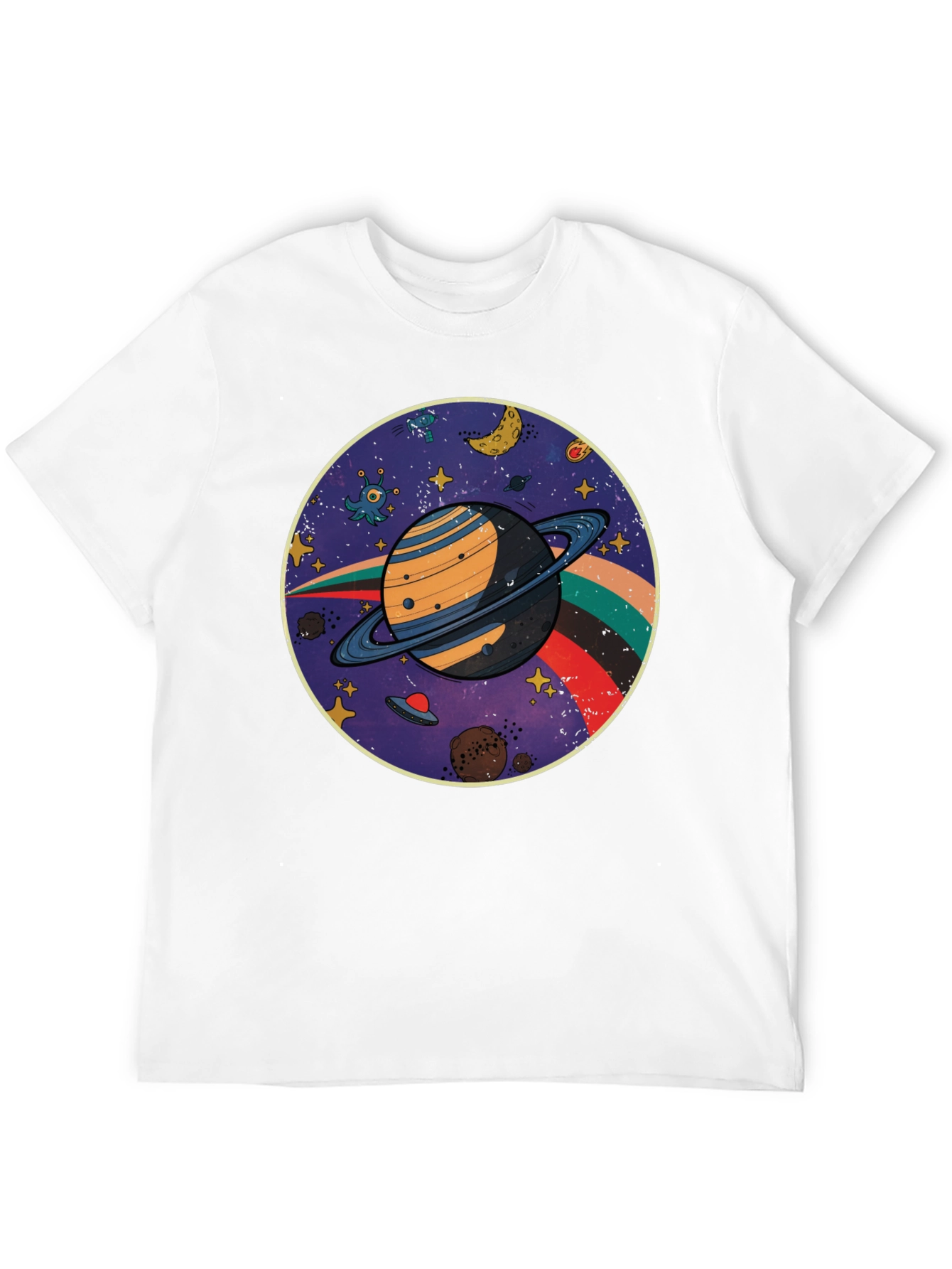 Black Retro Planet T-Shirt view 12