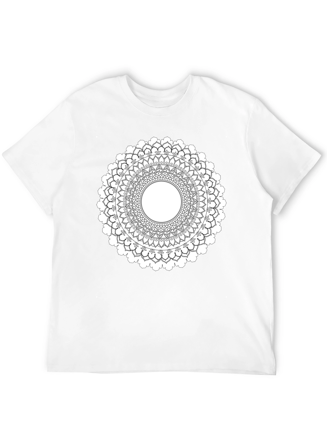 Black Black Mandala T-Shirt - Geometric Pattern view 12