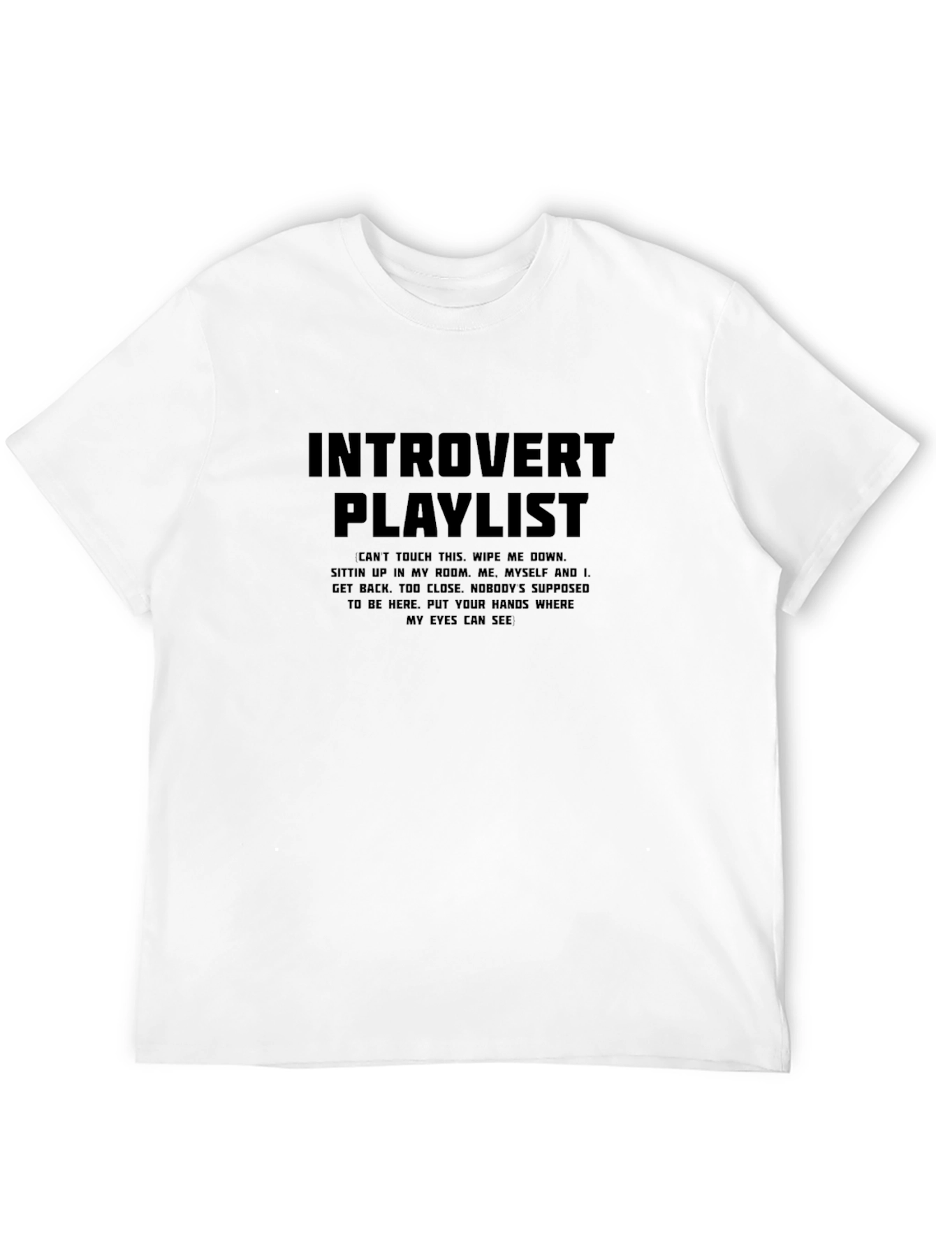 Black Introvert Playlist Graphic Tee - Black view 12
