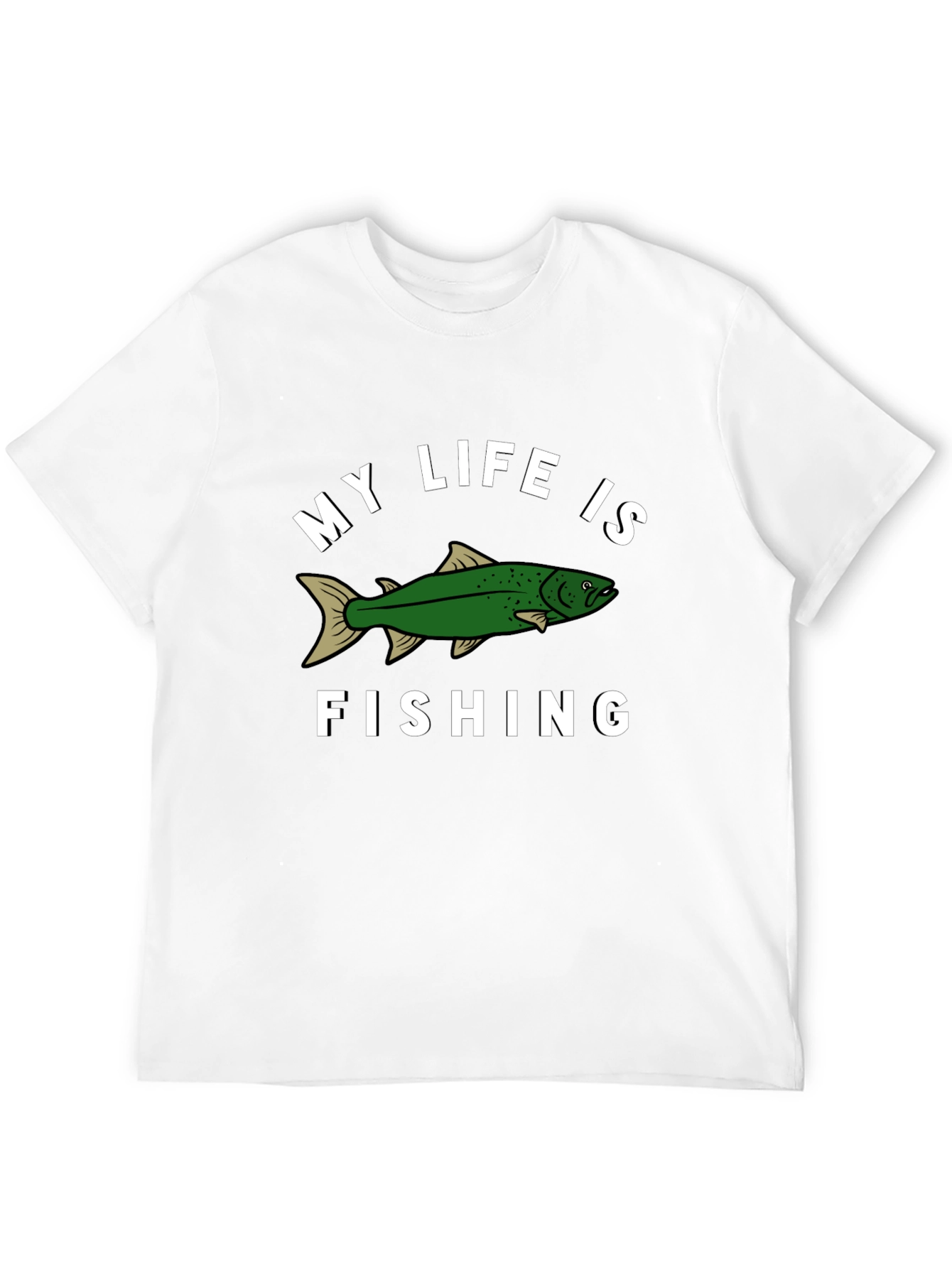 Black My Life Is Fishing Graphic Tee view 12