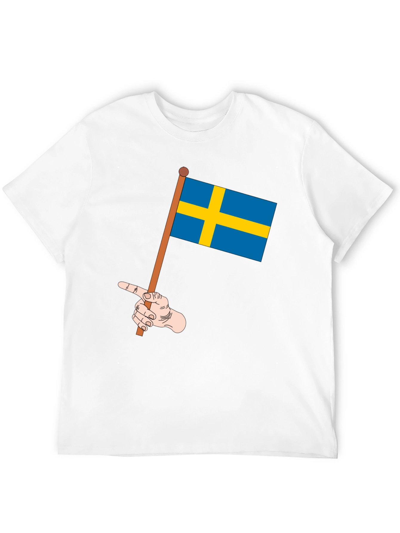 Black Sweden Flag Graphic Tee - Novelty T-Shirt view 12