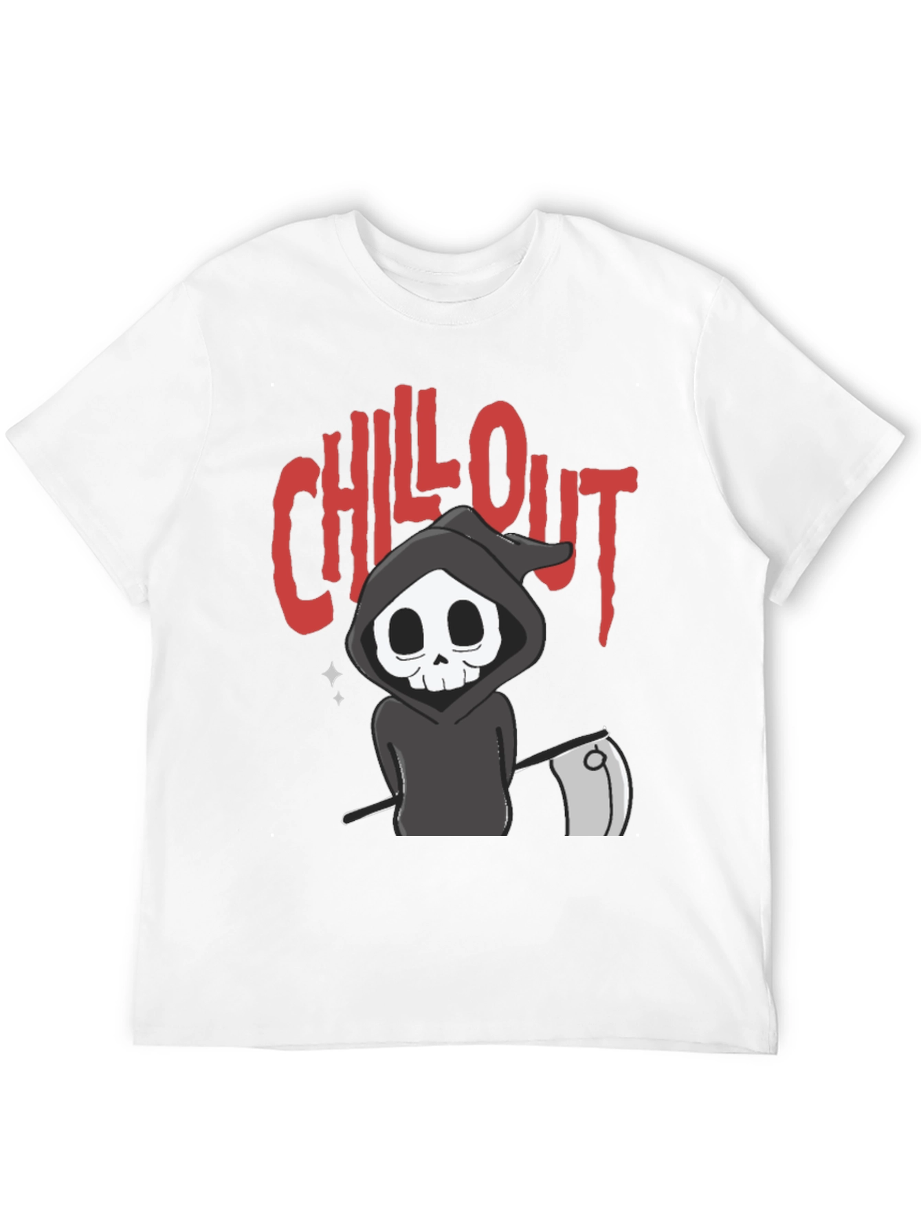 Black Chill Out Grim Reaper Graphic T-Shirt view 12