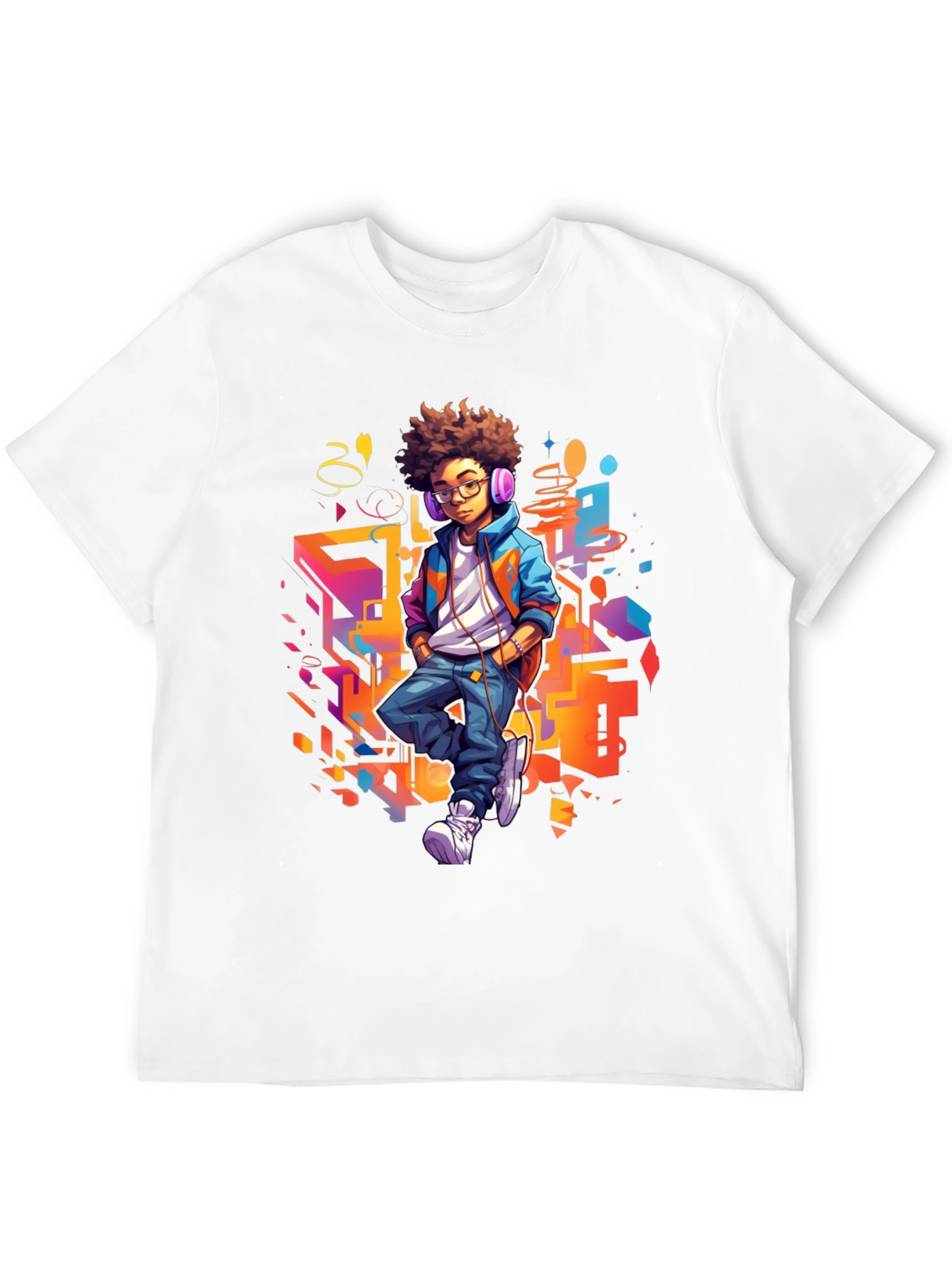 Black Urban Kid Graphic Tee - Cool Youthful Style view 12